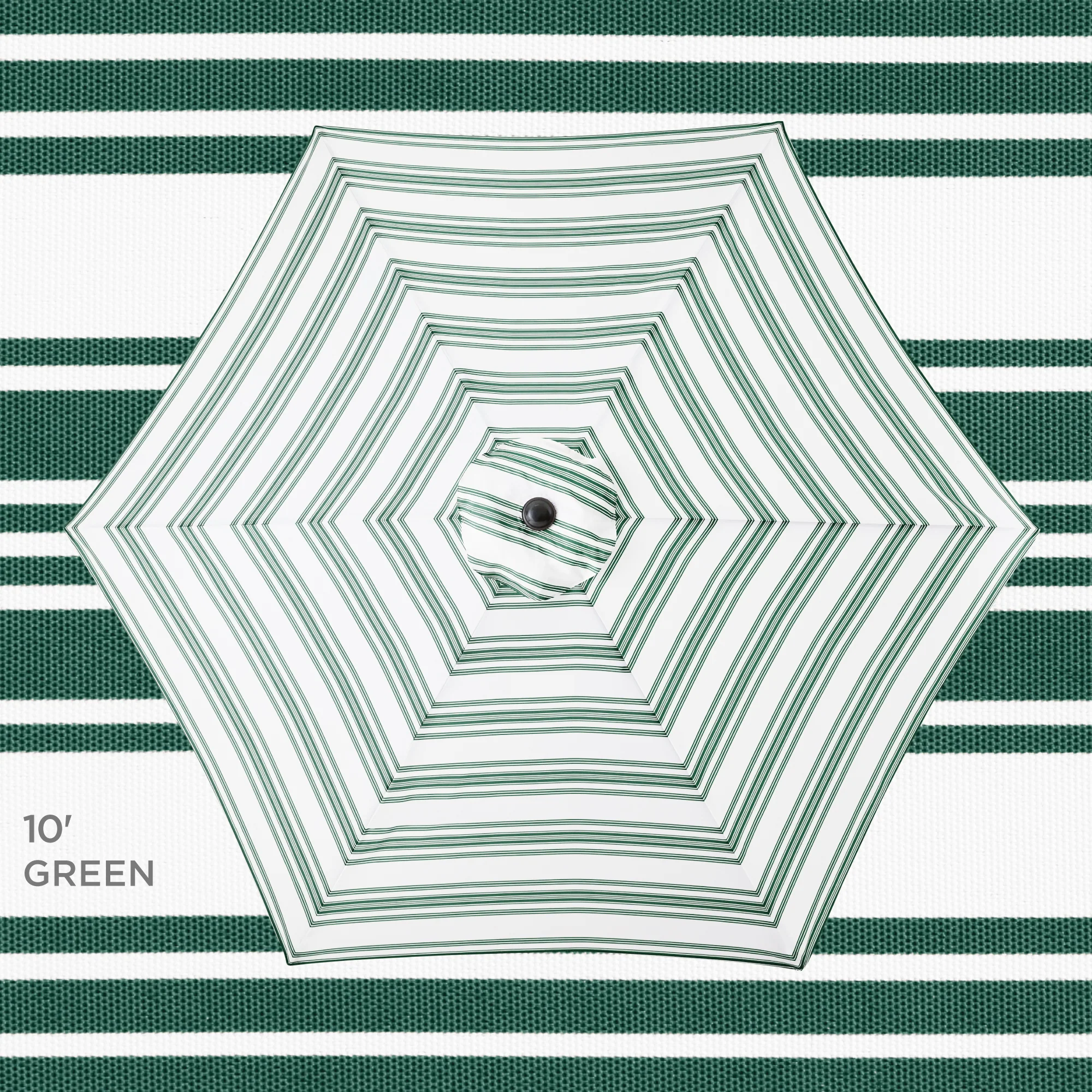 Outdoor Steel Striped Market Patio Umbrella w/ Tilt, Crank Lift - 10ft - Image 24