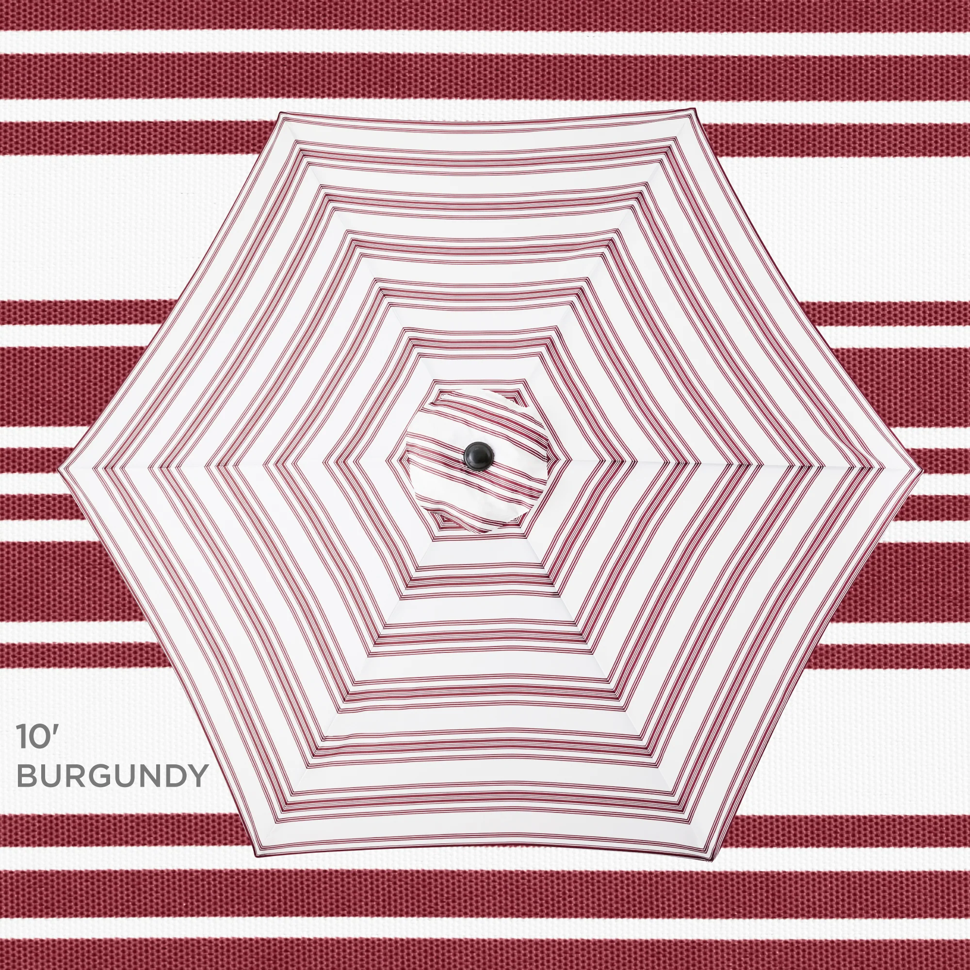 Outdoor Steel Striped Market Patio Umbrella w/ Tilt, Crank Lift - 10ft - Image 31