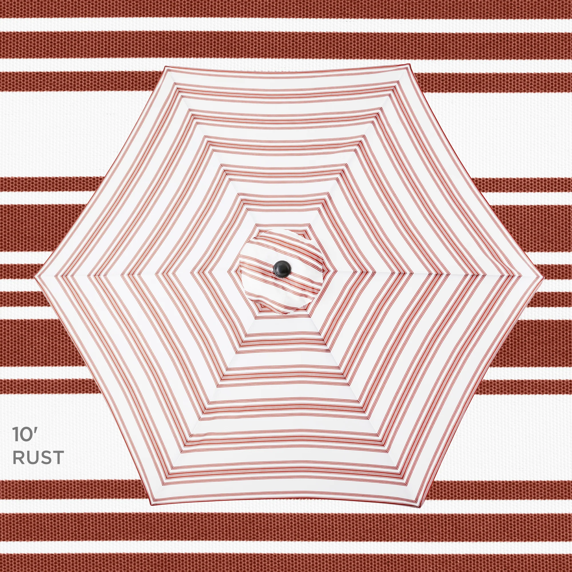 Outdoor Steel Striped Market Patio Umbrella w/ Tilt, Crank Lift - 10ft - Image 5