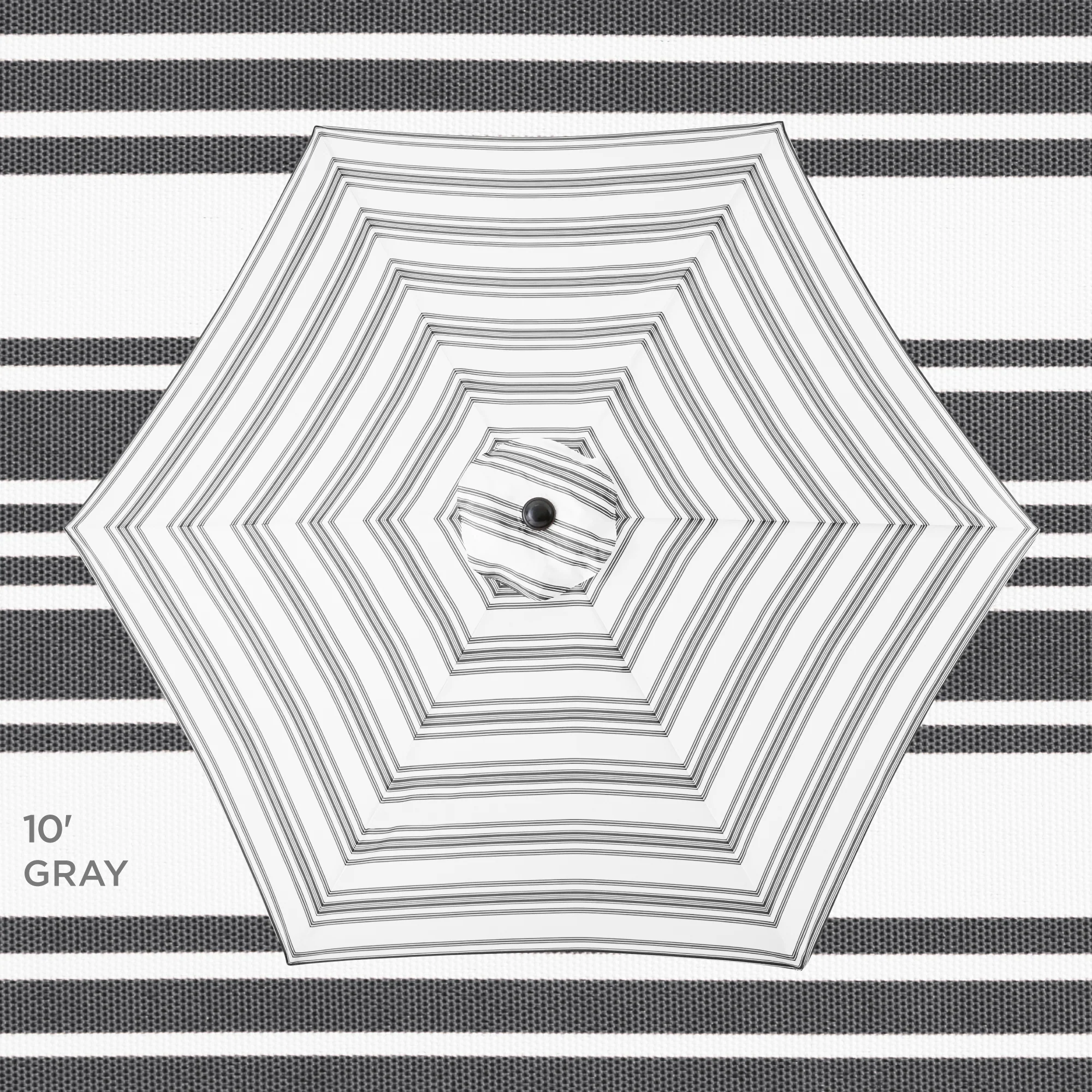 Outdoor Steel Striped Market Patio Umbrella w/ Tilt, Crank Lift - 10ft - Image 52