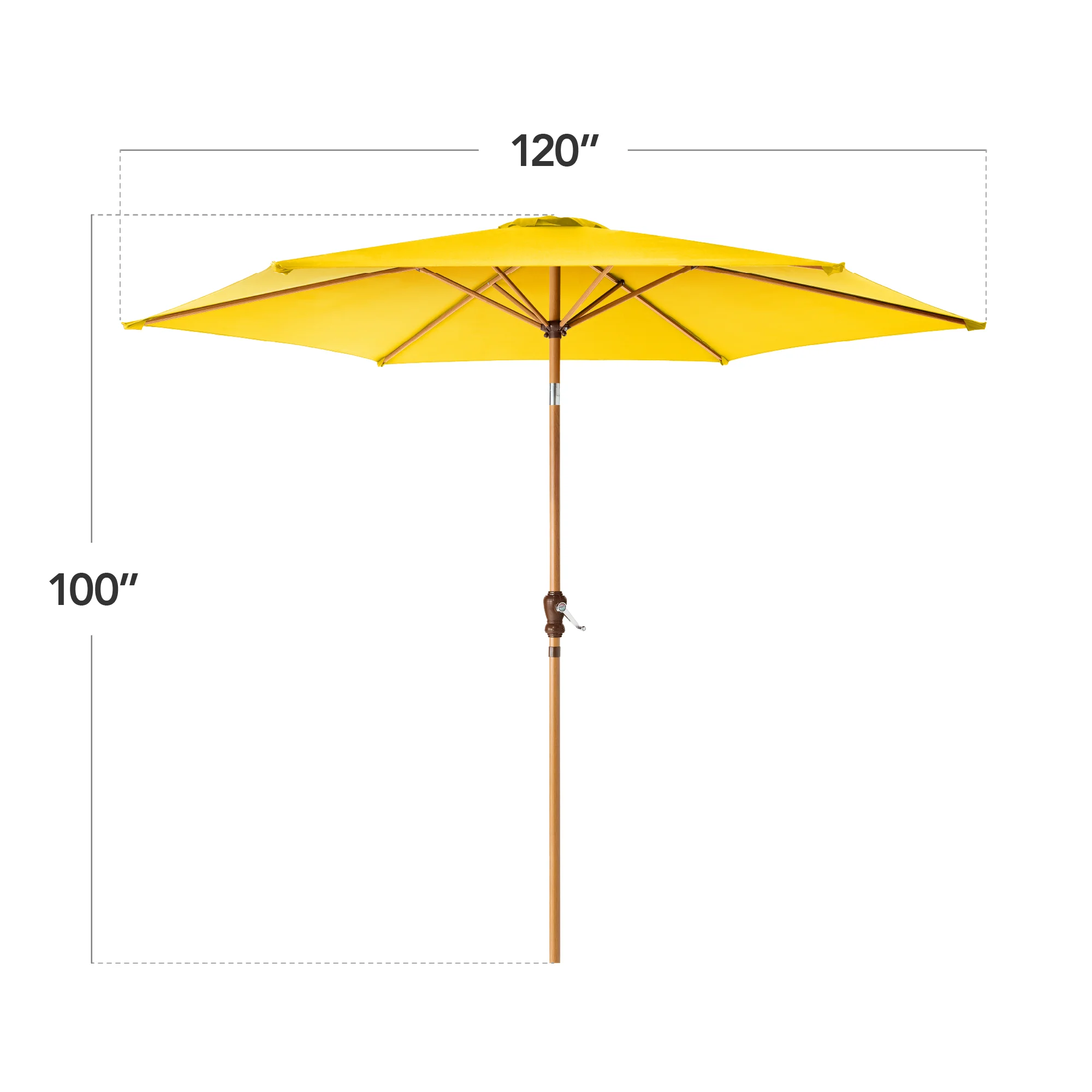 Outdoor Woodgrain Pattern Patio Umbrella Decoration w/ Tilt, Crank - 10ft - Image 51