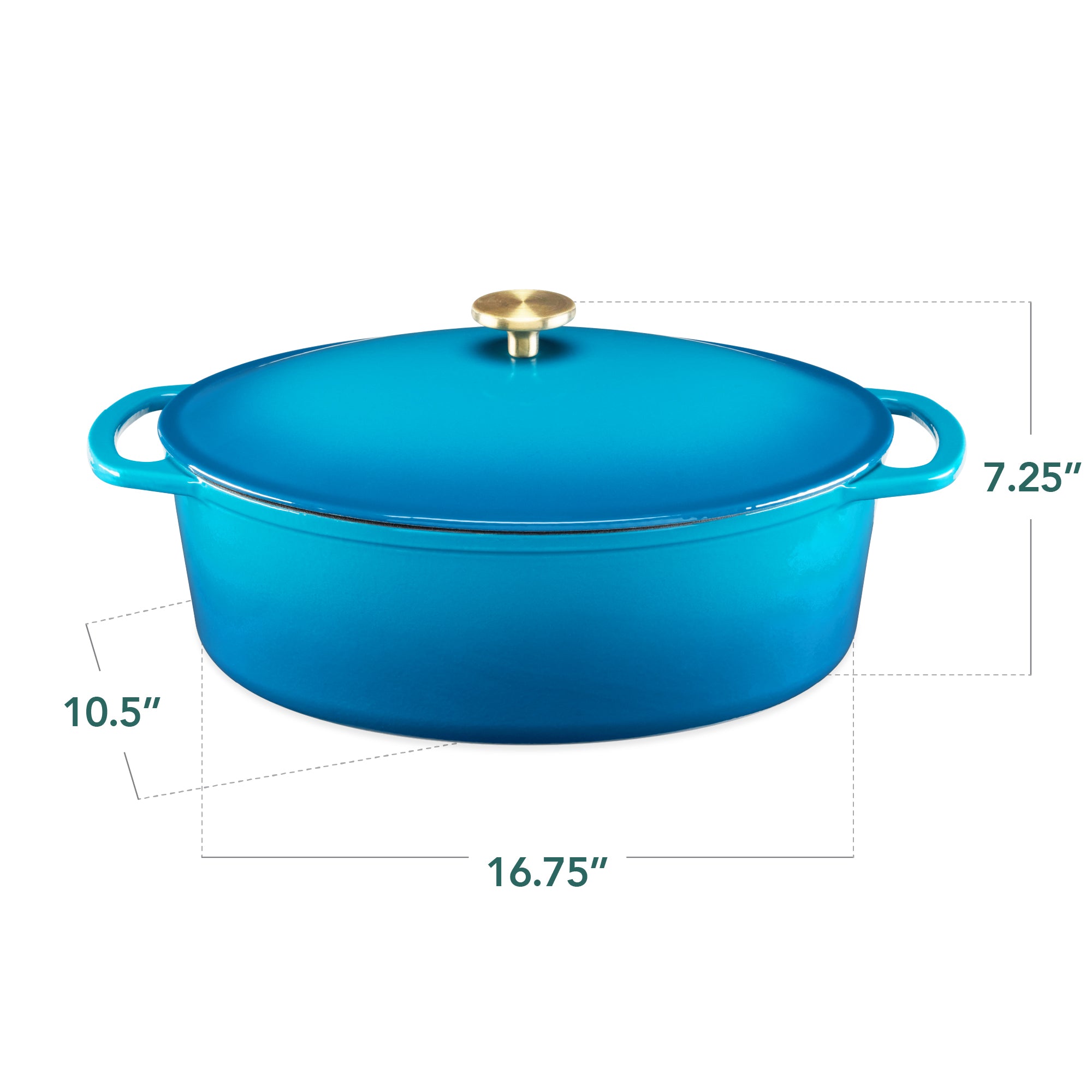 Oval Cast-Iron Dutch Oven Kitchen Cookware w/ Enamel - 7.5qt - Image 30