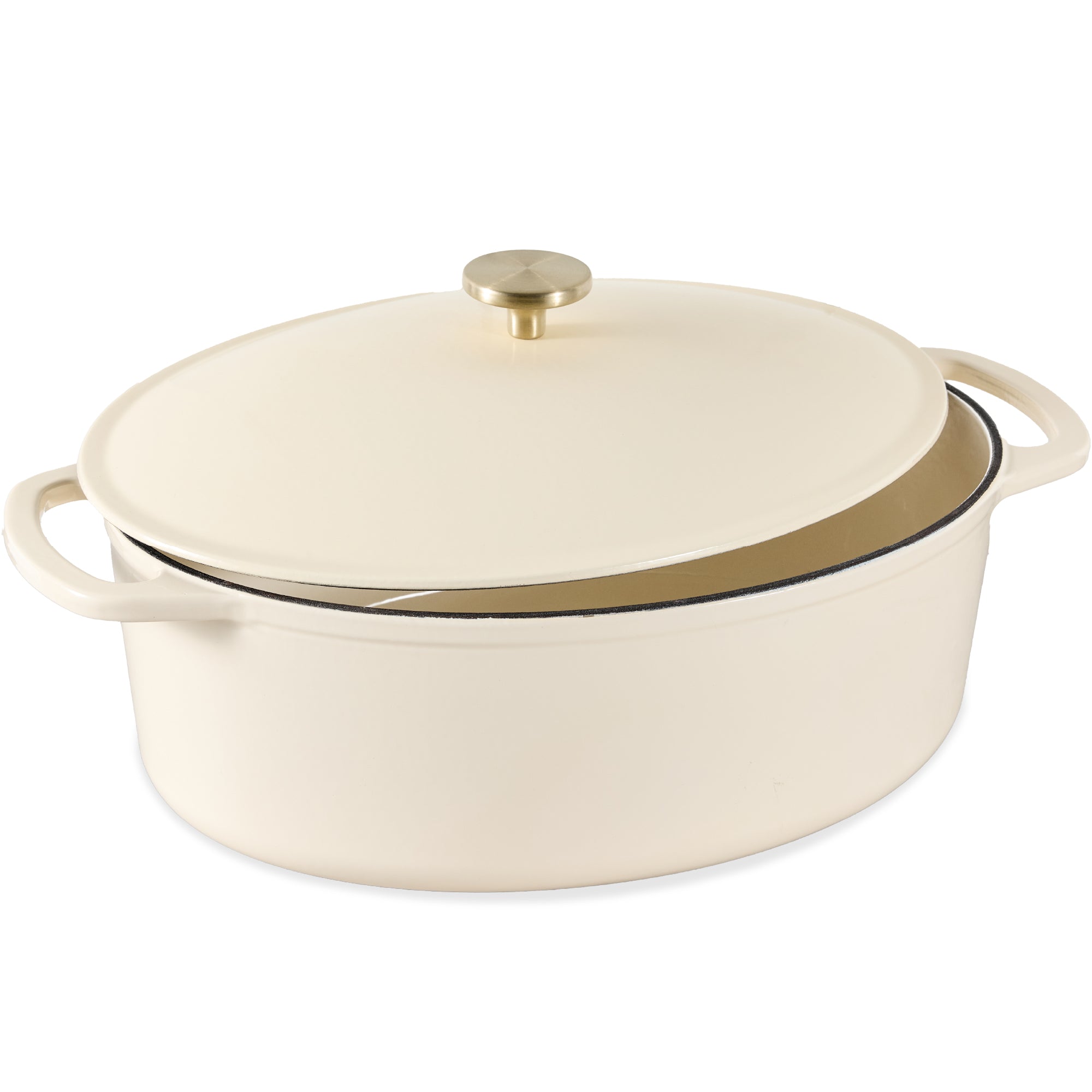 Oval Cast-Iron Dutch Oven Kitchen Cookware w/ Enamel - 7.5qt - Image 36
