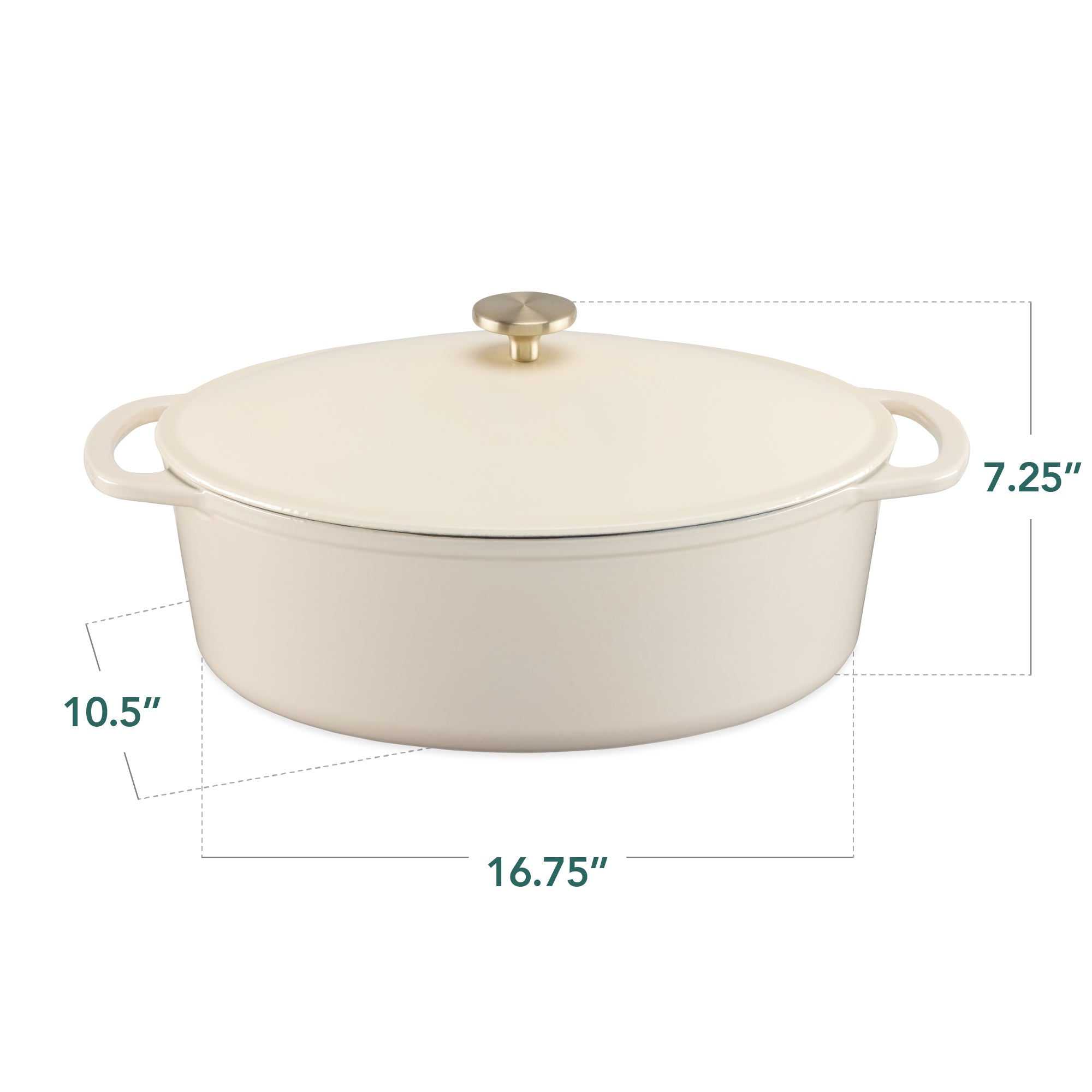Oval Cast-Iron Dutch Oven Kitchen Cookware w/ Enamel - 7.5qt - Image 37