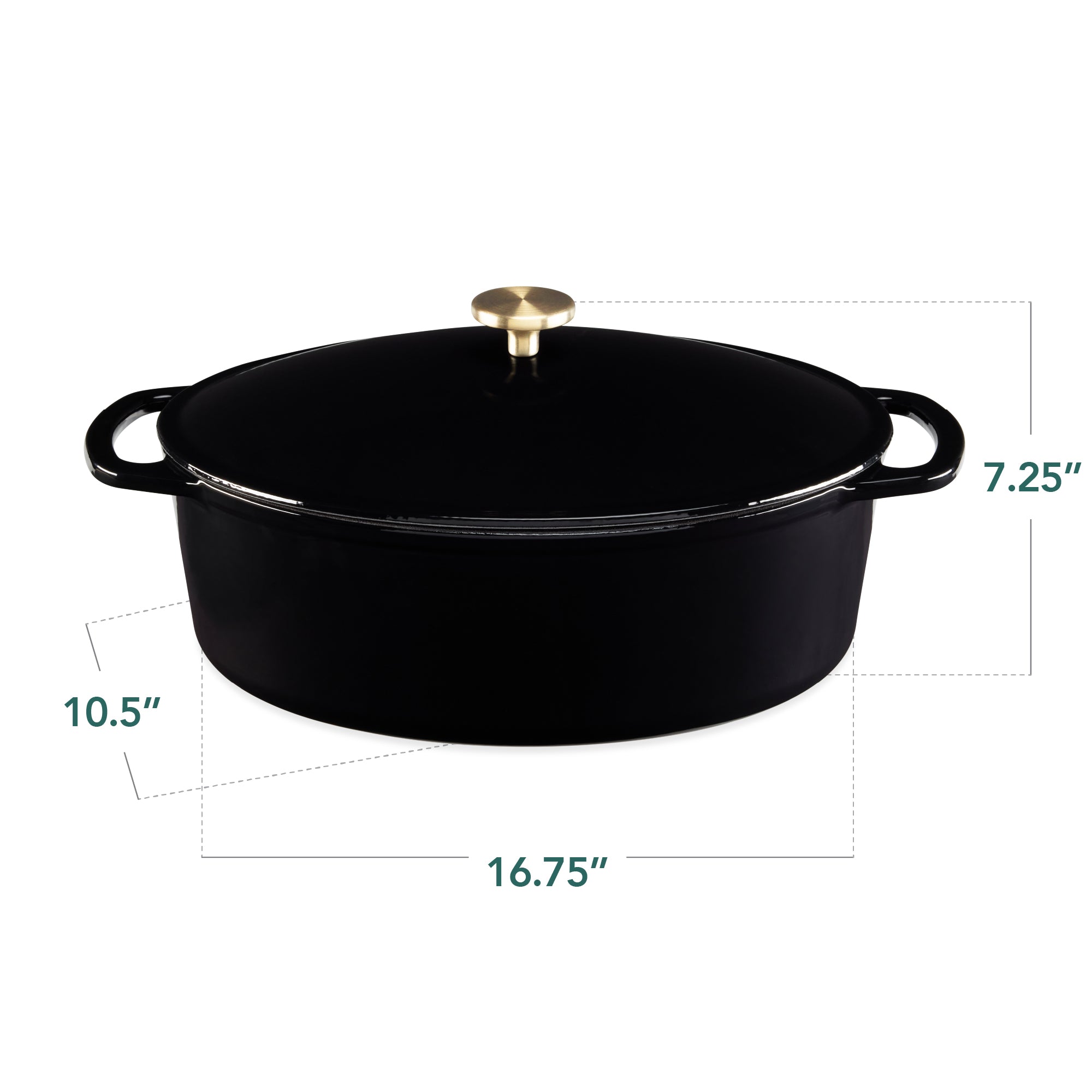 Oval Cast-Iron Dutch Oven Kitchen Cookware w/ Enamel - 7.5qt - Image 44