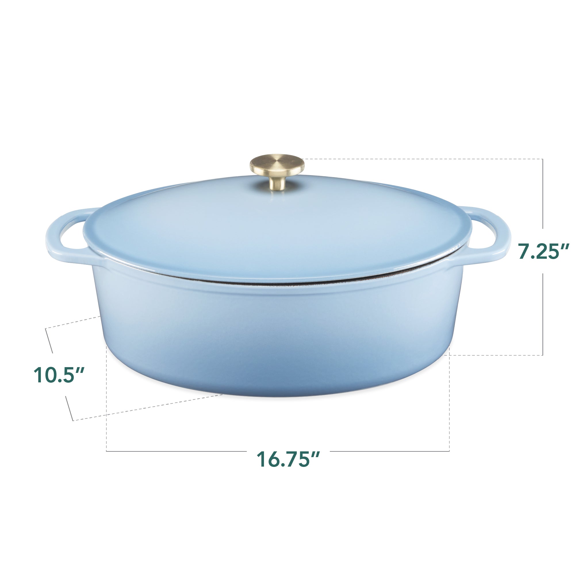 Oval Cast-Iron Dutch Oven Kitchen Cookware w/ Enamel - 7.5qt - Image 58