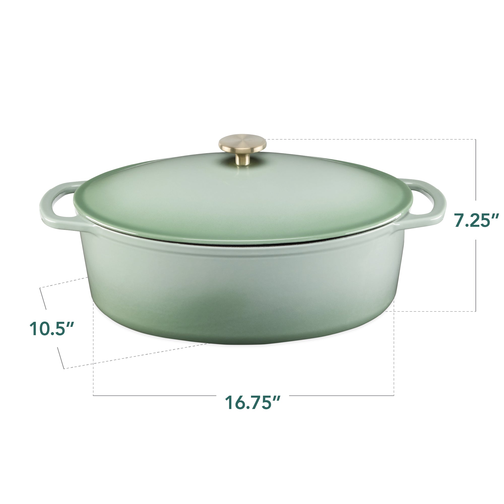 Oval Cast-Iron Dutch Oven Kitchen Cookware w/ Enamel - 7.5qt - Image 9