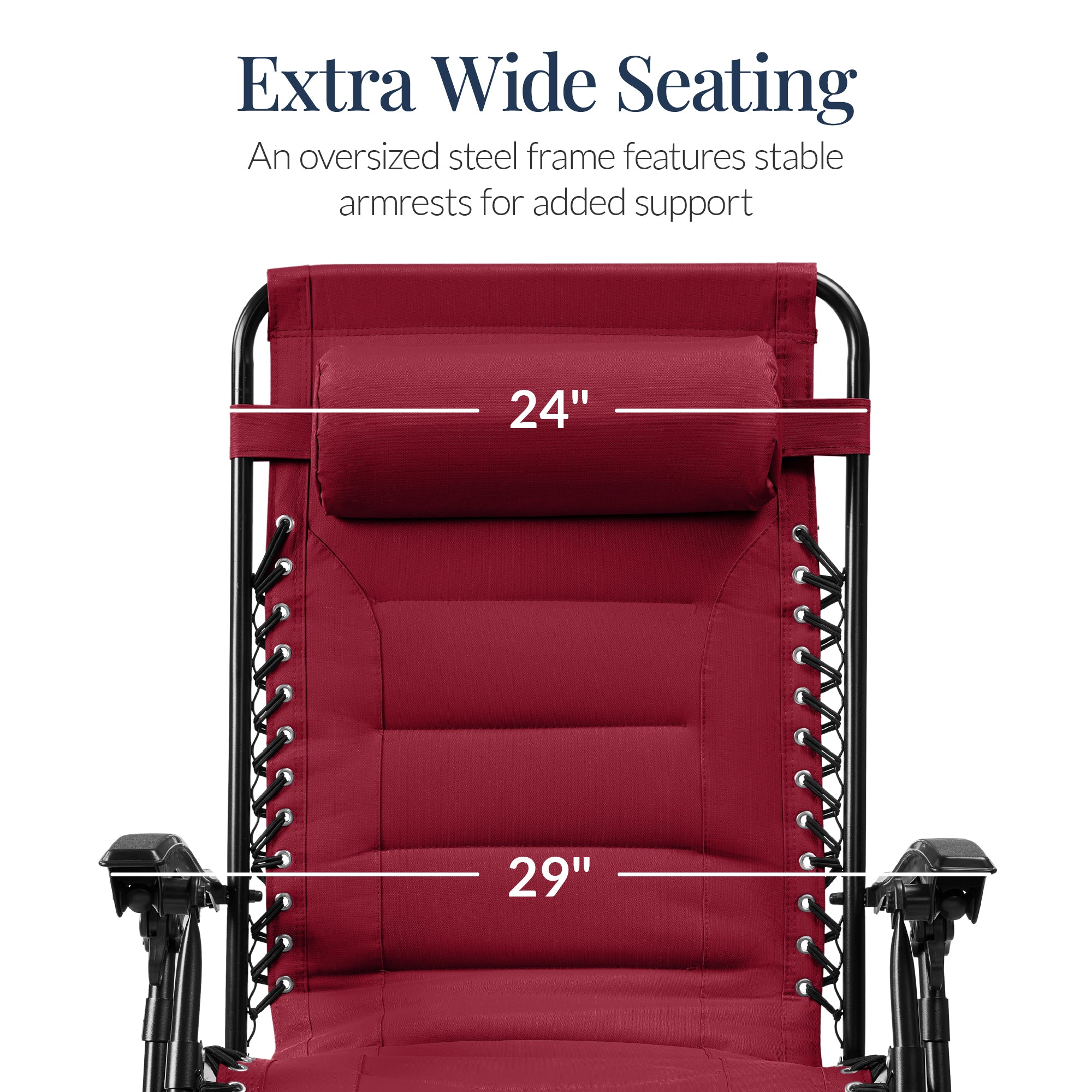 Oversized Padded Zero Gravity Chair, Folding Recliner w/ Headrest, Side Tray - Image 104