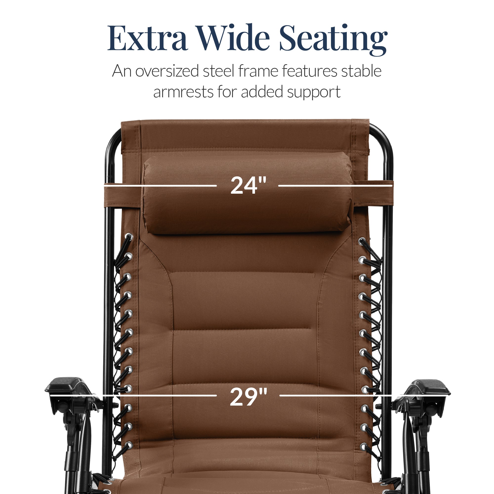 Oversized Padded Zero Gravity Chair, Folding Recliner w/ Headrest, Side Tray - Image 108