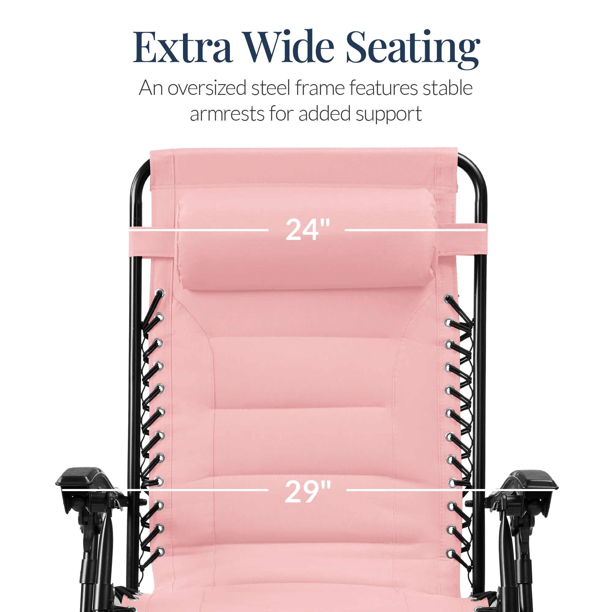 Oversized Padded Zero Gravity Chair, Folding Recliner w/ Headrest, Side Tray - Image 112
