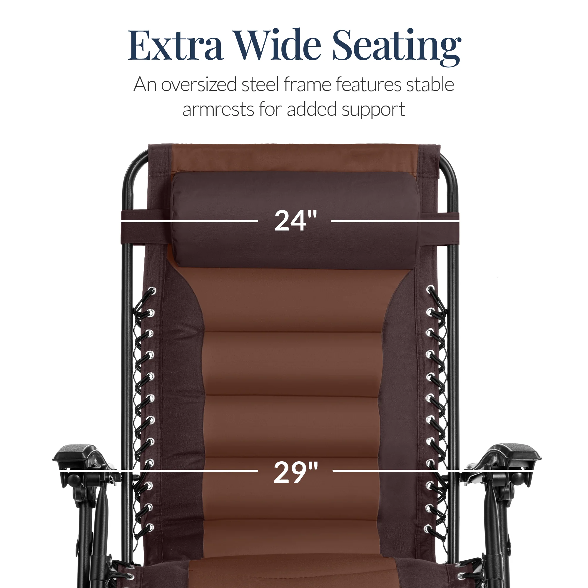 Oversized Padded Zero Gravity Chair, Folding Recliner w/ Headrest, Side Tray - Image 116