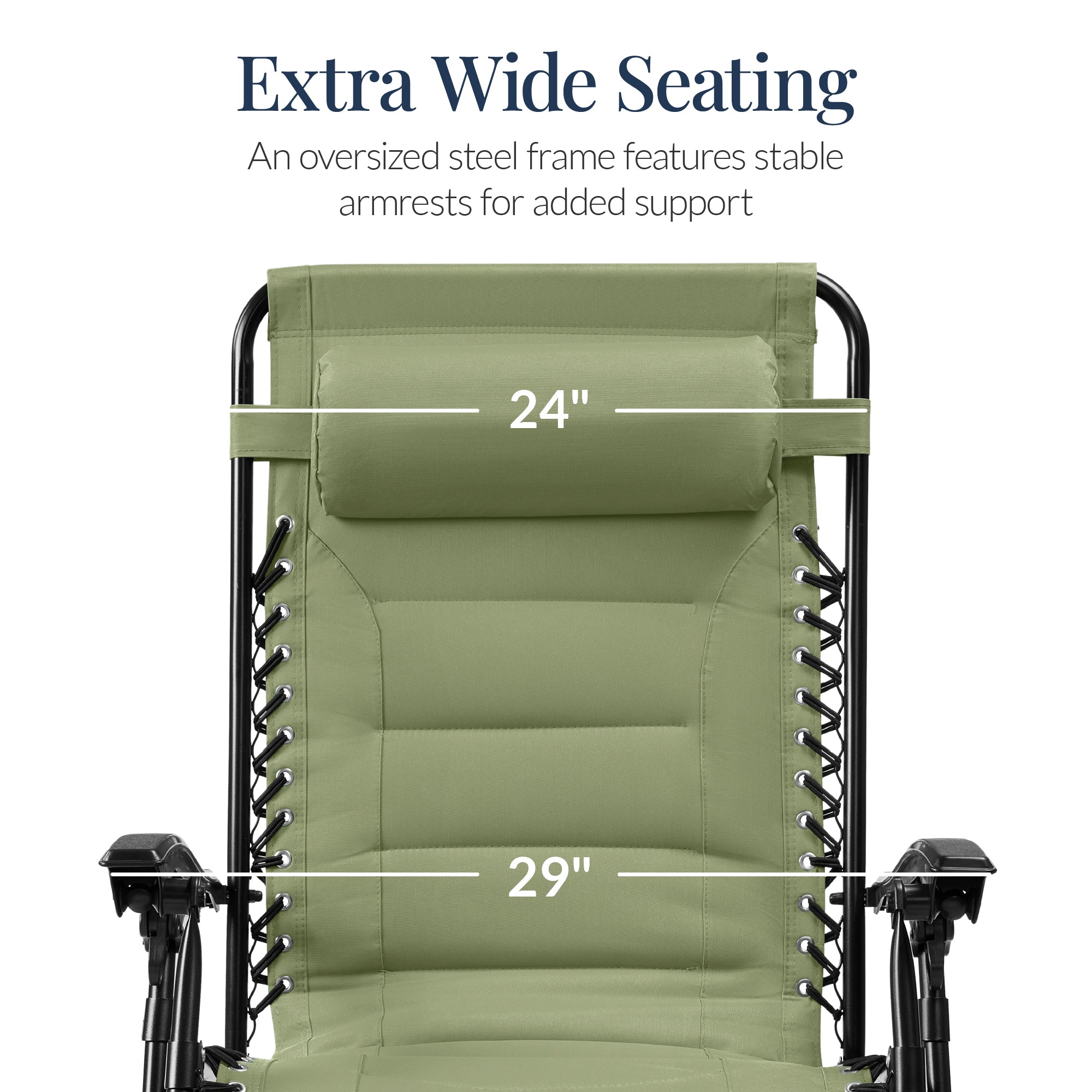 Oversized Padded Zero Gravity Chair, Folding Recliner w/ Headrest, Side Tray - Image 120