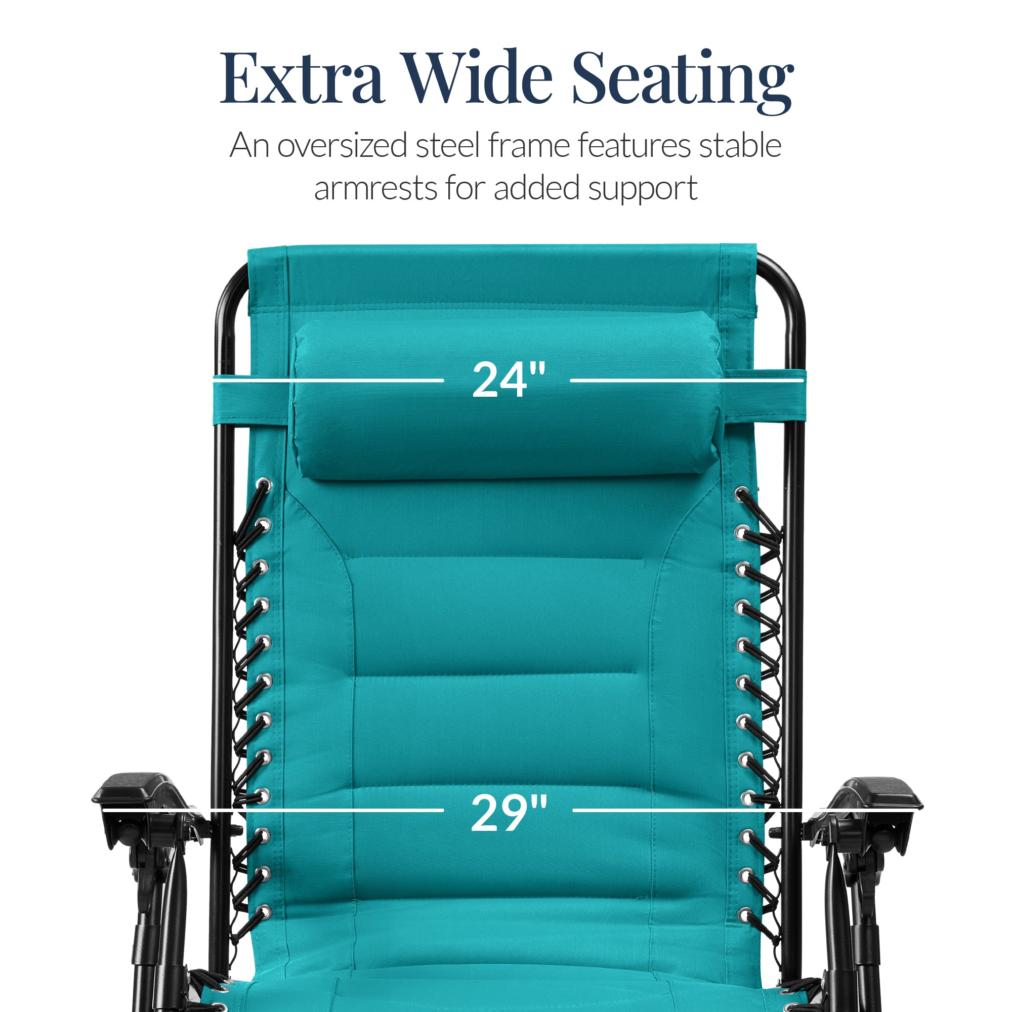 Oversized Padded Zero Gravity Chair, Folding Recliner w/ Headrest, Side Tray - Image 124