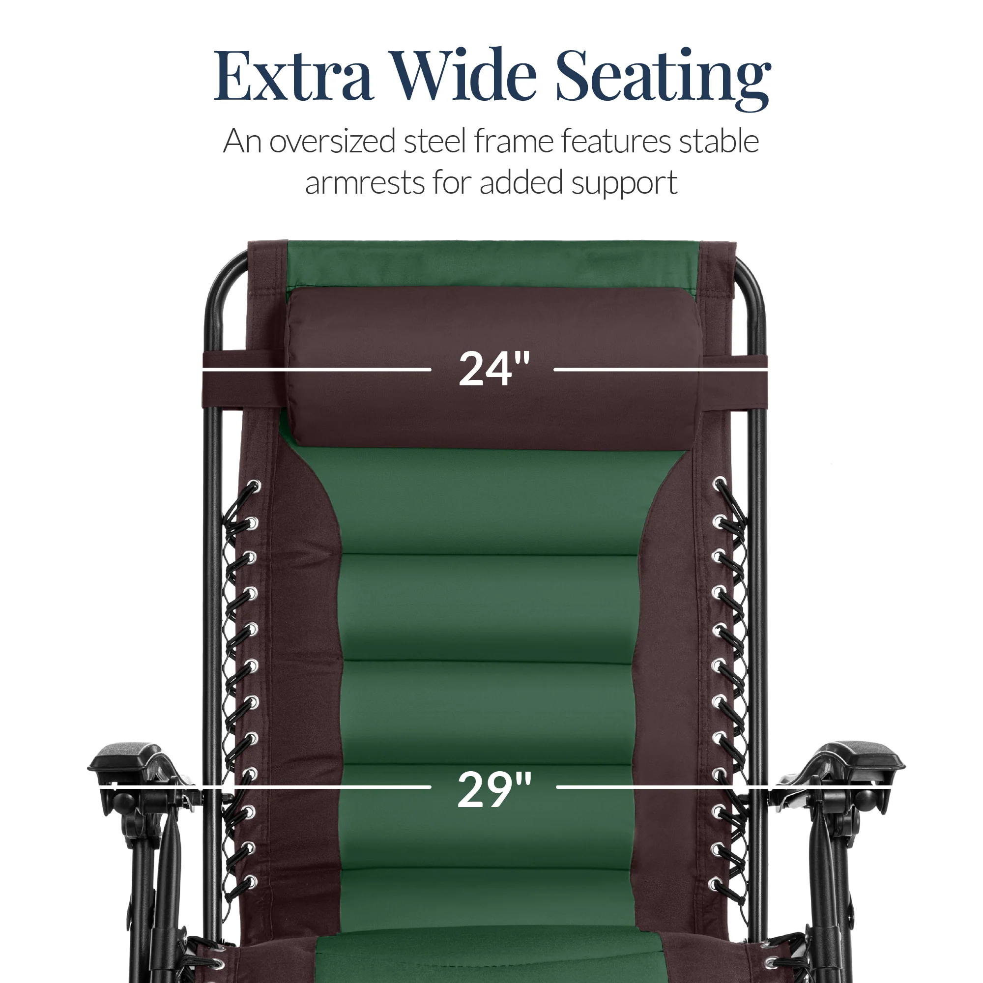 Oversized Padded Zero Gravity Chair, Folding Recliner w/ Headrest, Side Tray - Image 128