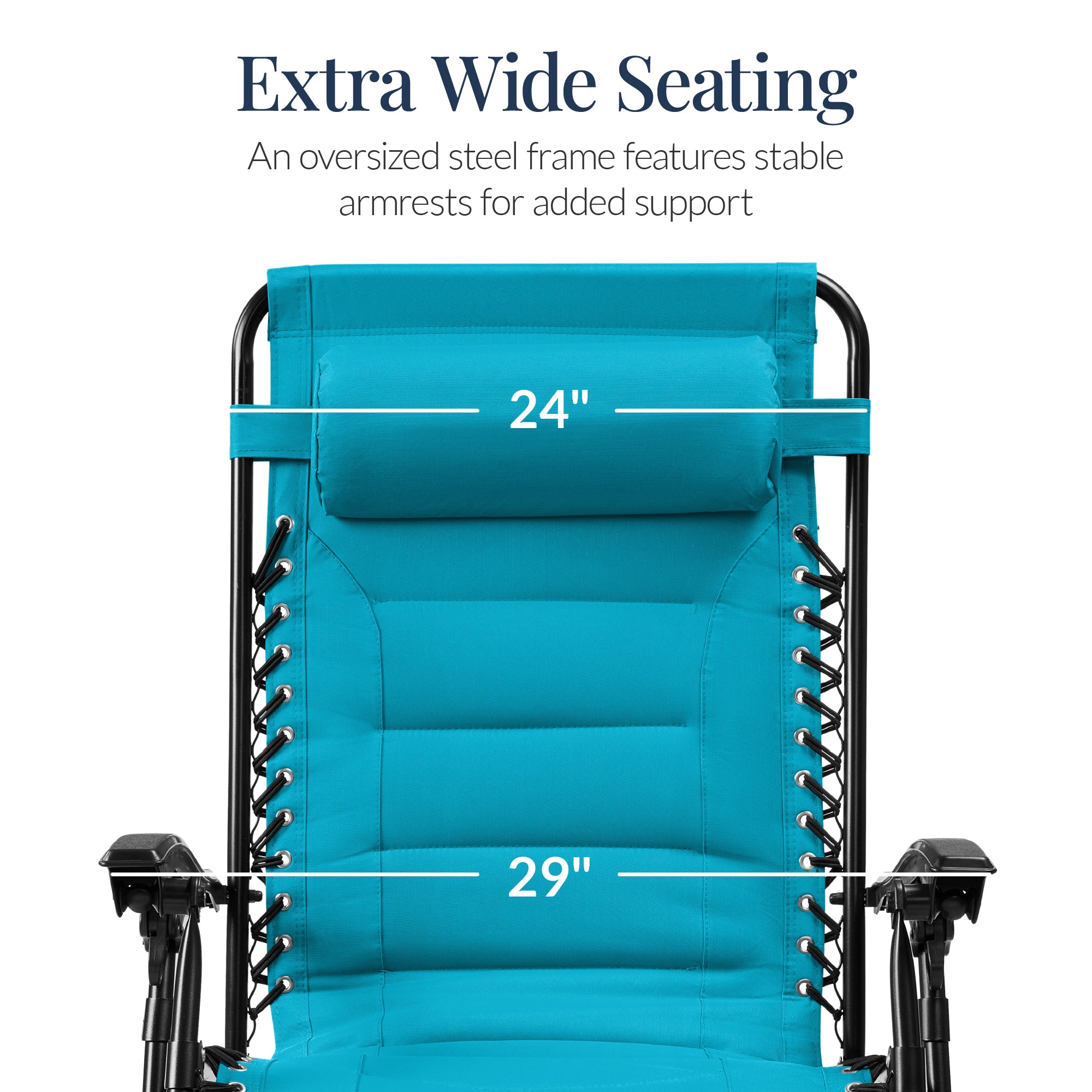 Oversized Padded Zero Gravity Chair, Folding Recliner w/ Headrest, Side Tray - Image 132