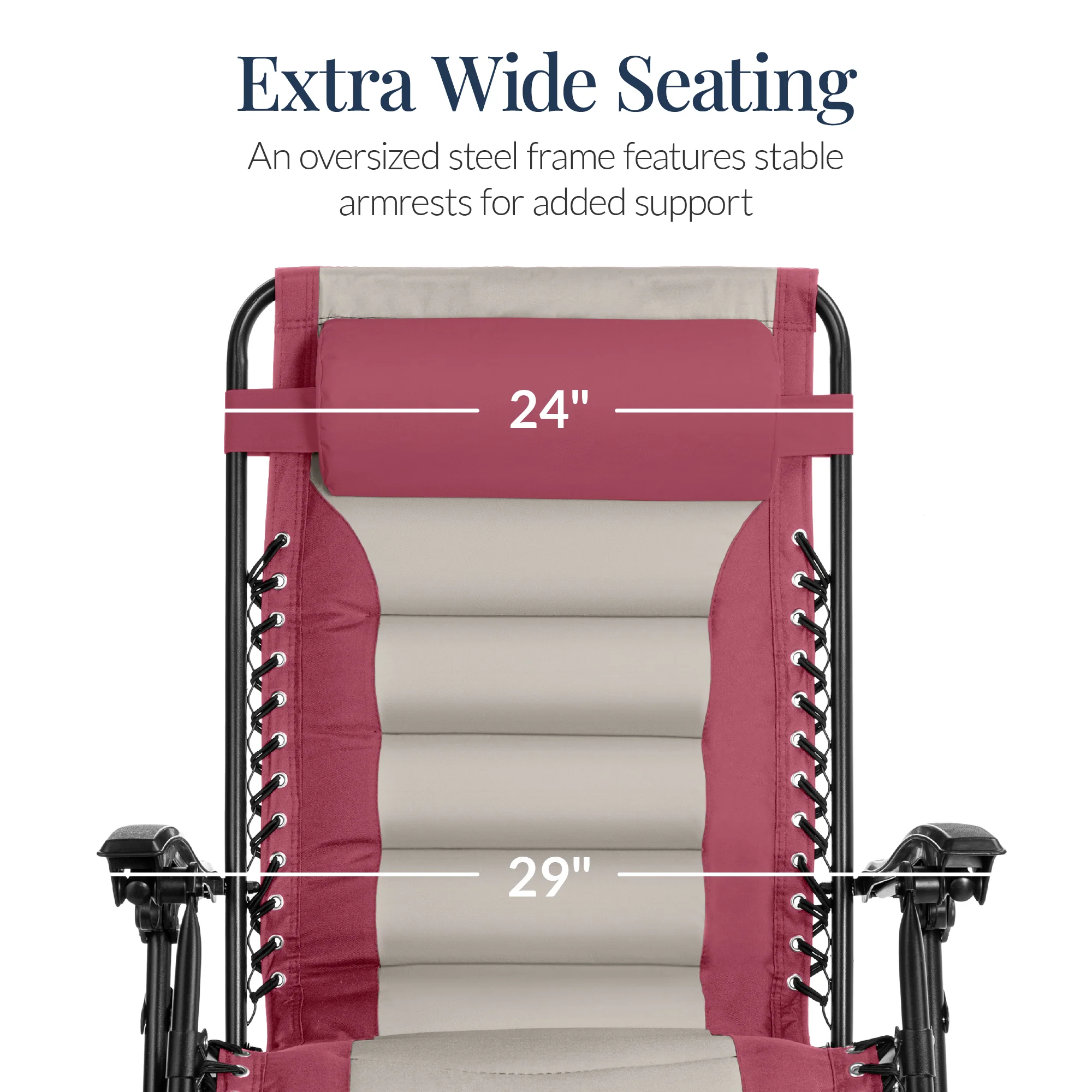 Oversized Padded Zero Gravity Chair, Folding Recliner w/ Headrest, Side Tray - Image 141