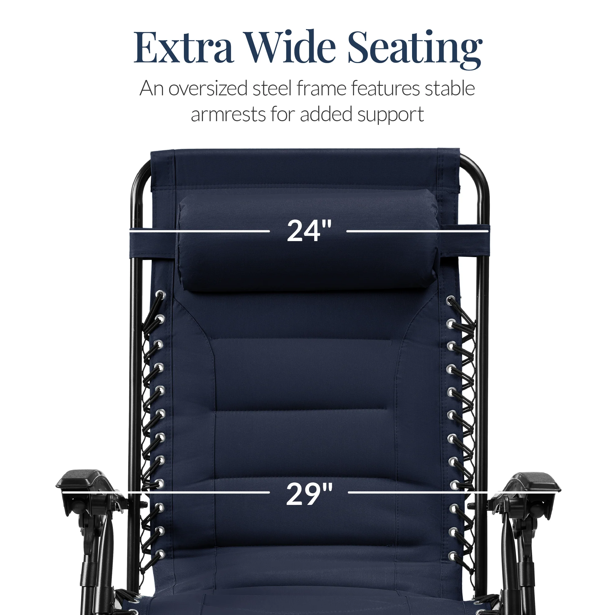 Oversized Padded Zero Gravity Chair, Folding Recliner w/ Headrest, Side Tray - Image 144