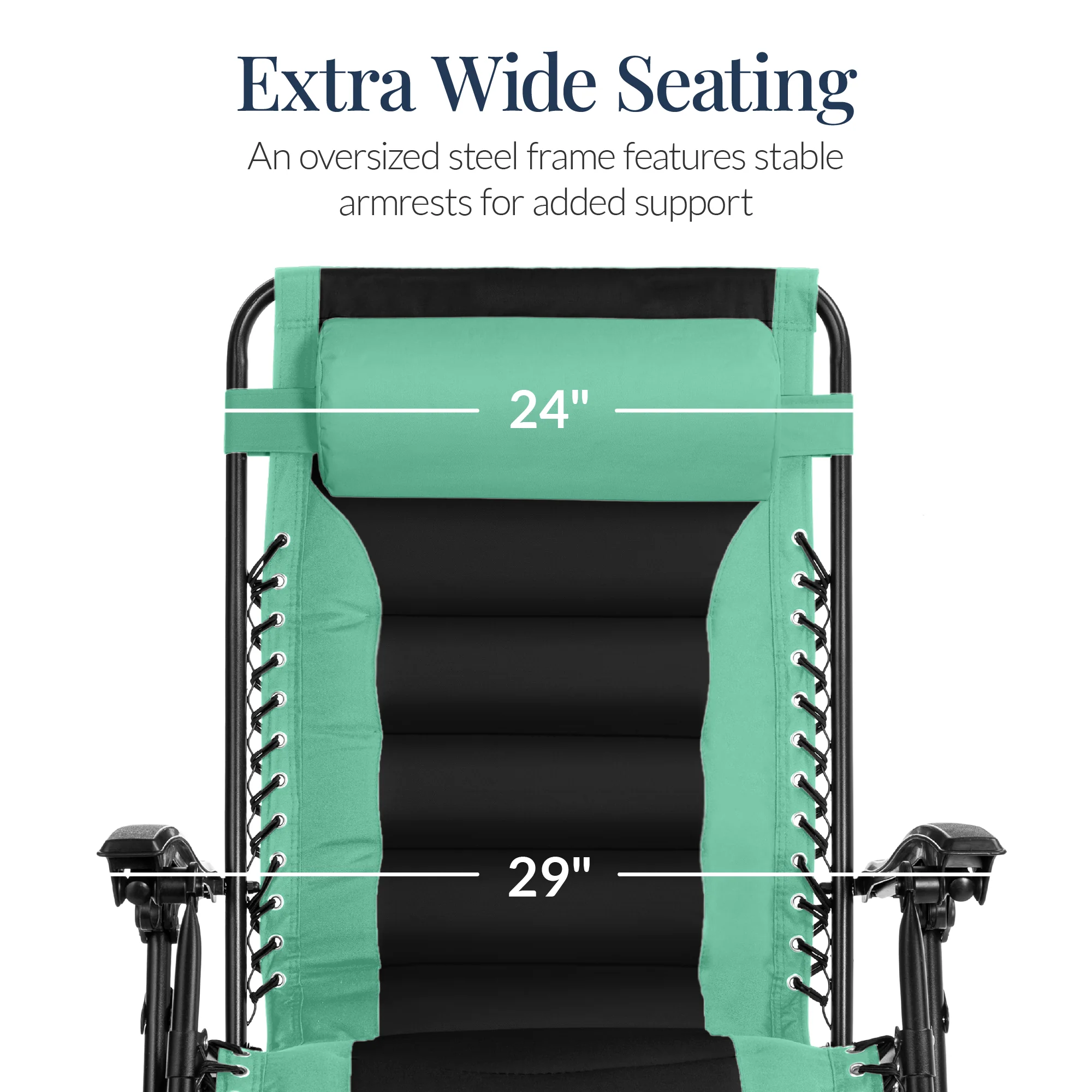 Oversized Padded Zero Gravity Chair, Folding Recliner w/ Headrest, Side Tray - Image 149