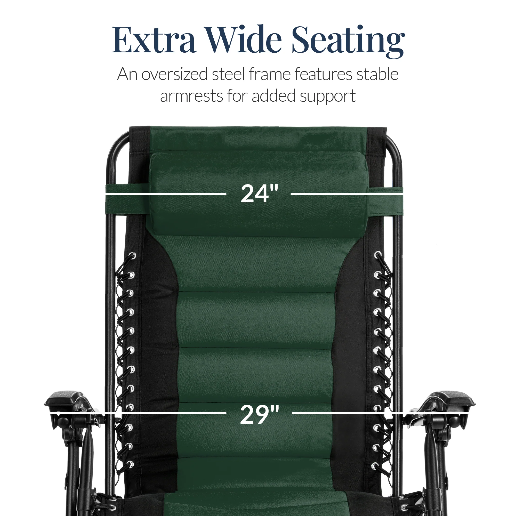 Oversized Padded Zero Gravity Chair, Folding Recliner w/ Headrest, Side Tray - Image 15