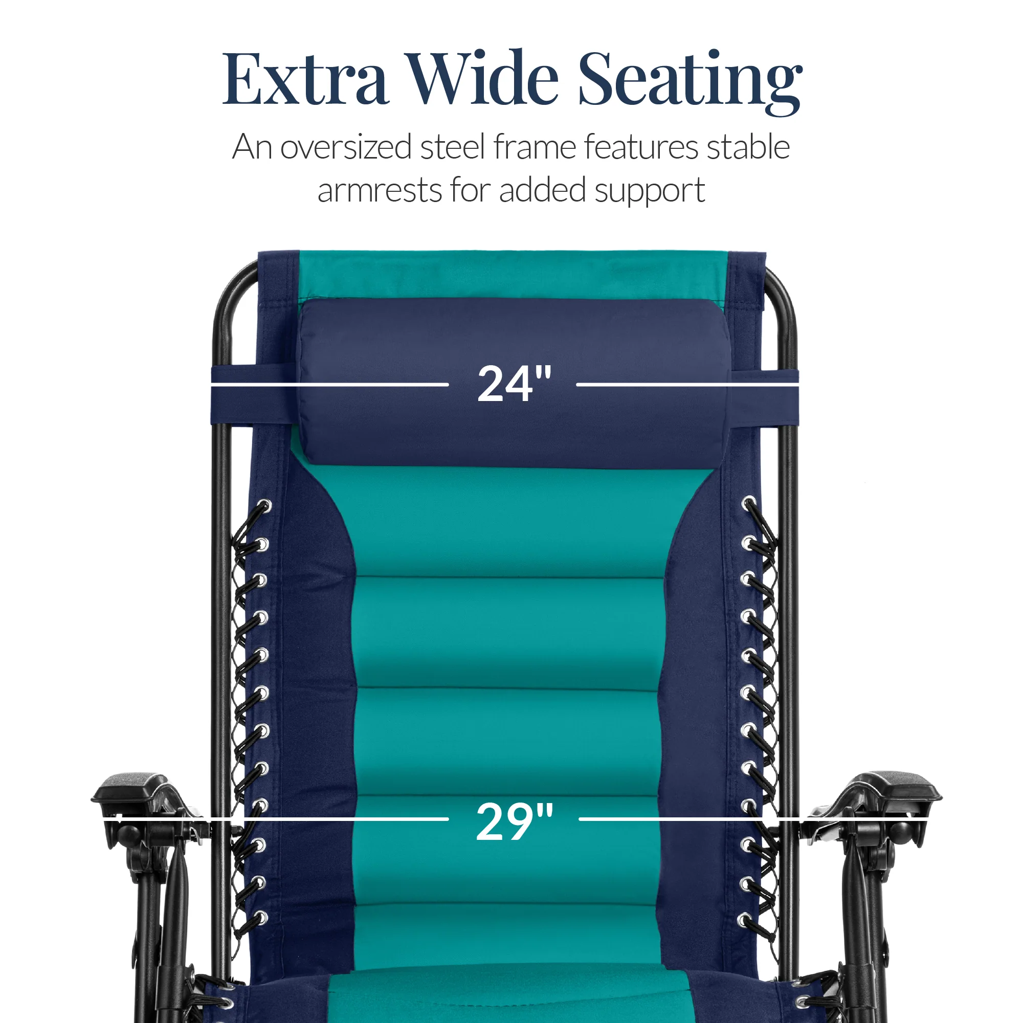 Oversized Padded Zero Gravity Chair, Folding Recliner w/ Headrest, Side Tray - Image 154