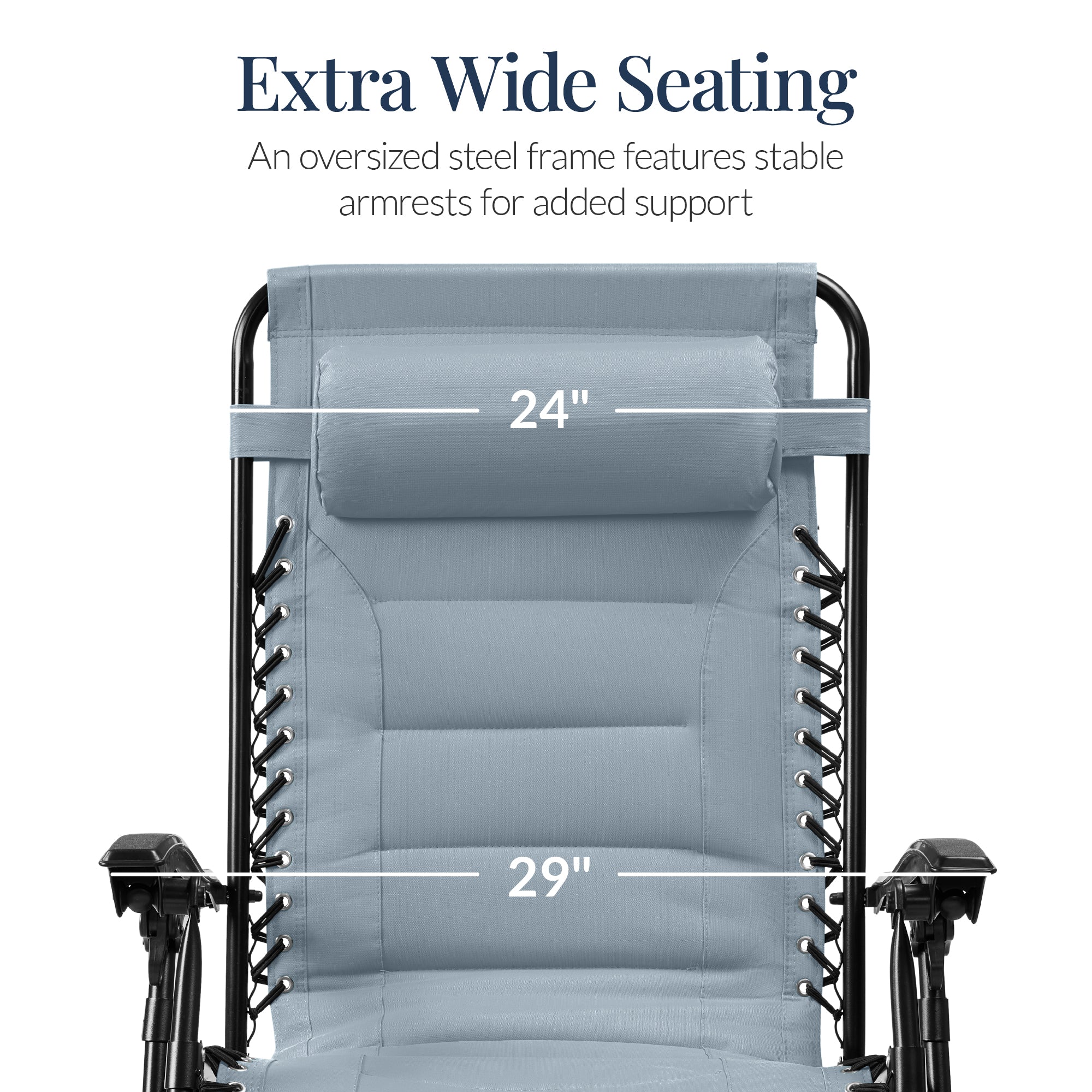 Oversized Padded Zero Gravity Chair, Folding Recliner w/ Headrest, Side Tray - Image 19