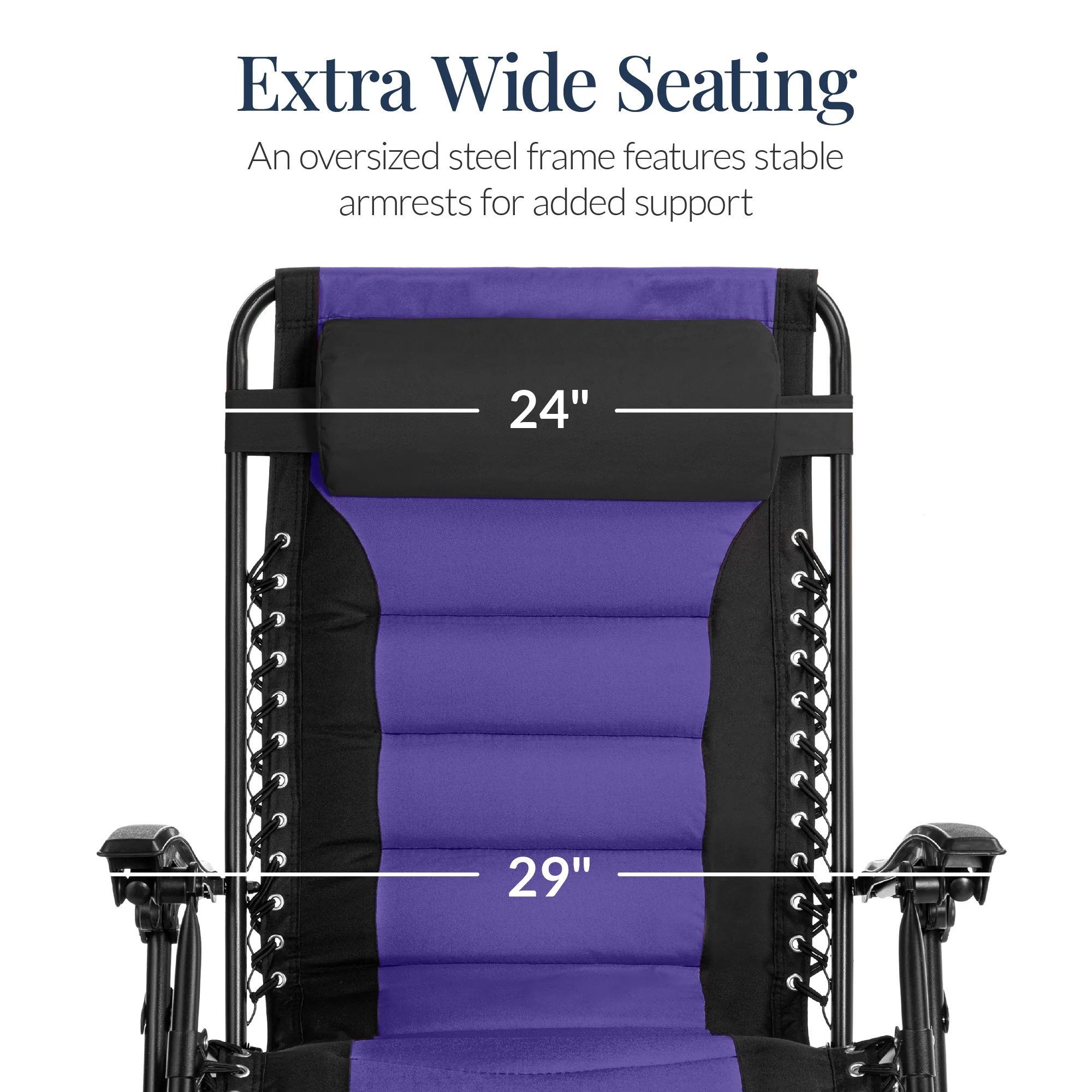 Oversized Padded Zero Gravity Chair, Folding Recliner w/ Headrest, Side Tray - Image 27