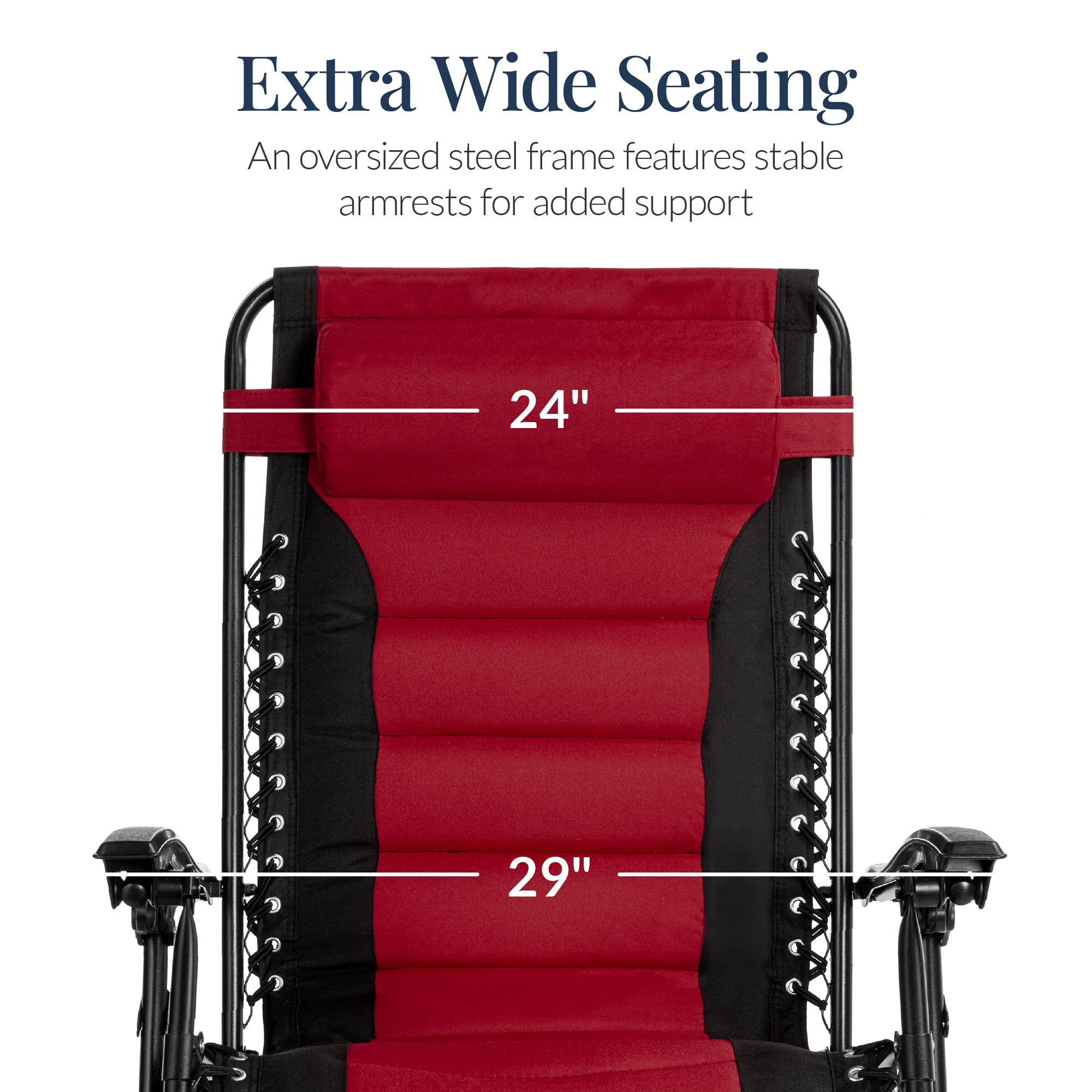 Oversized Padded Zero Gravity Chair, Folding Recliner w/ Headrest, Side Tray - Image 3