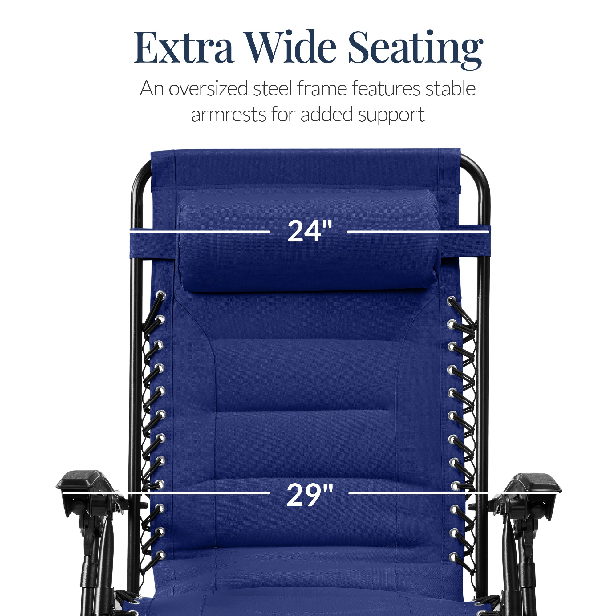 Oversized Padded Zero Gravity Chair, Folding Recliner w/ Headrest, Side Tray - Image 35