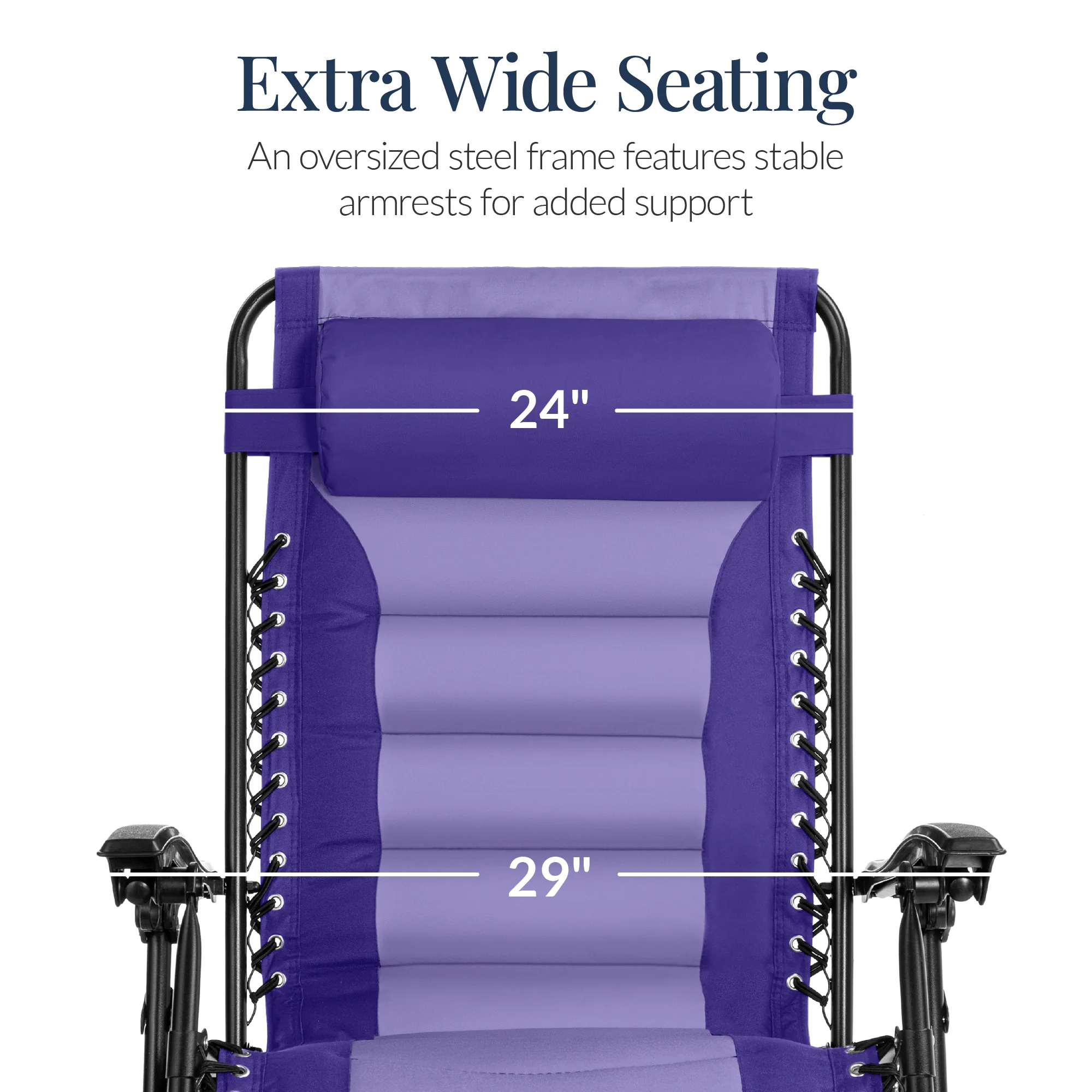 Oversized Padded Zero Gravity Chair, Folding Recliner w/ Headrest, Side Tray - Image 39