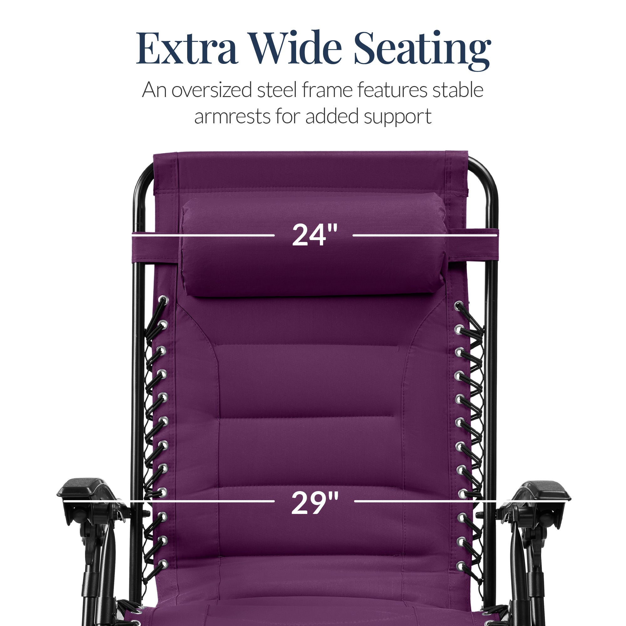 Oversized Padded Zero Gravity Chair, Folding Recliner w/ Headrest, Side Tray - Image 43