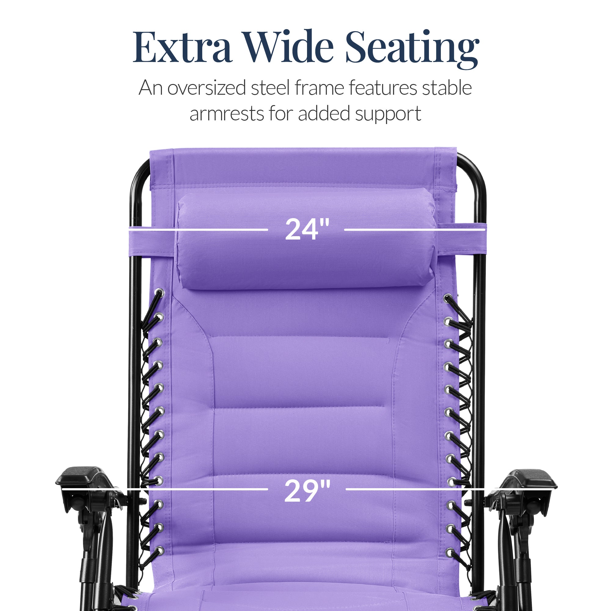Oversized Padded Zero Gravity Chair, Folding Recliner w/ Headrest, Side Tray - Image 51