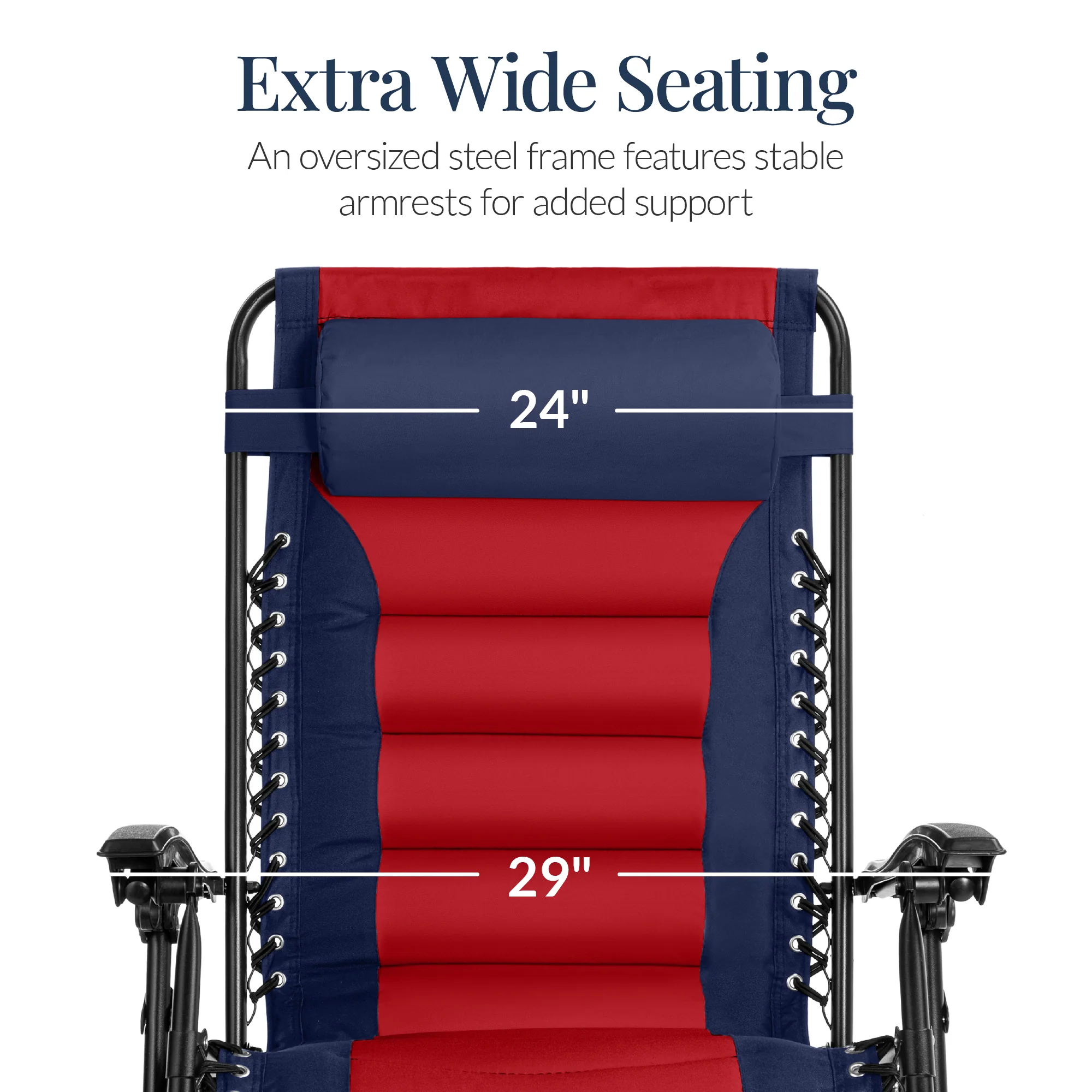 Oversized Padded Zero Gravity Chair, Folding Recliner w/ Headrest, Side Tray - Image 63