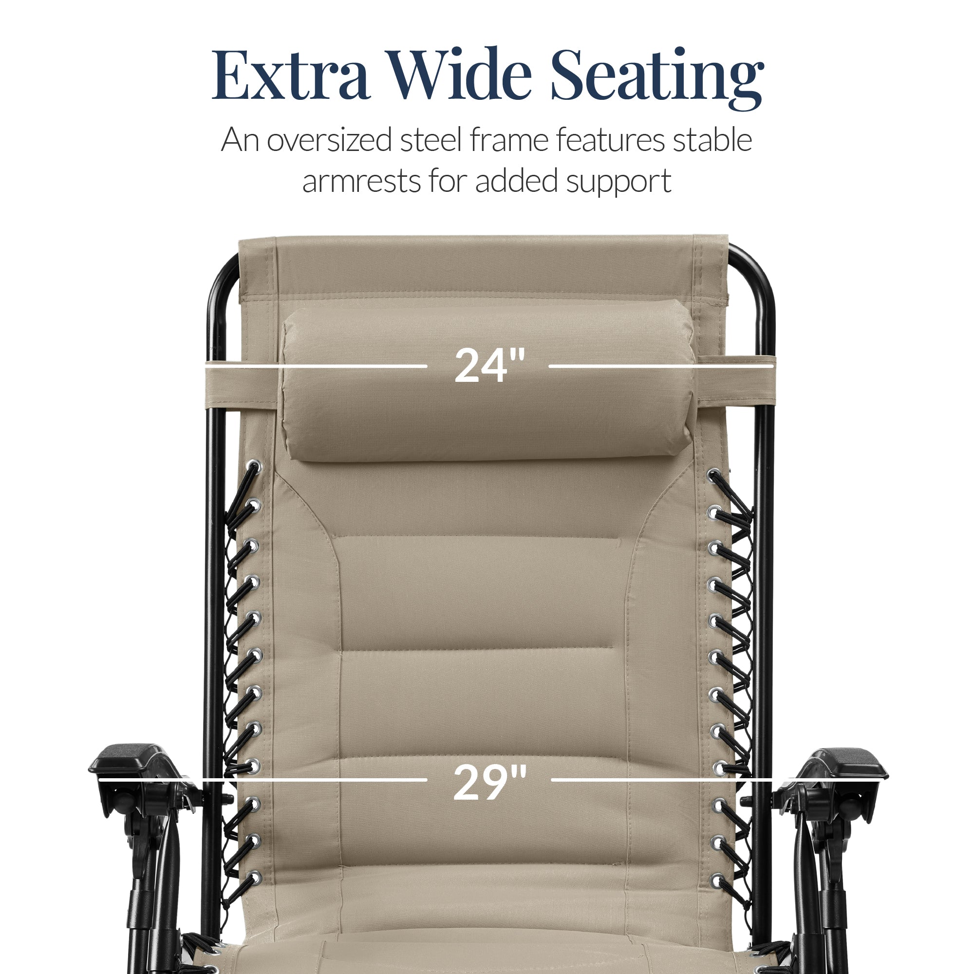 Oversized Padded Zero Gravity Chair, Folding Recliner w/ Headrest, Side Tray - Image 67