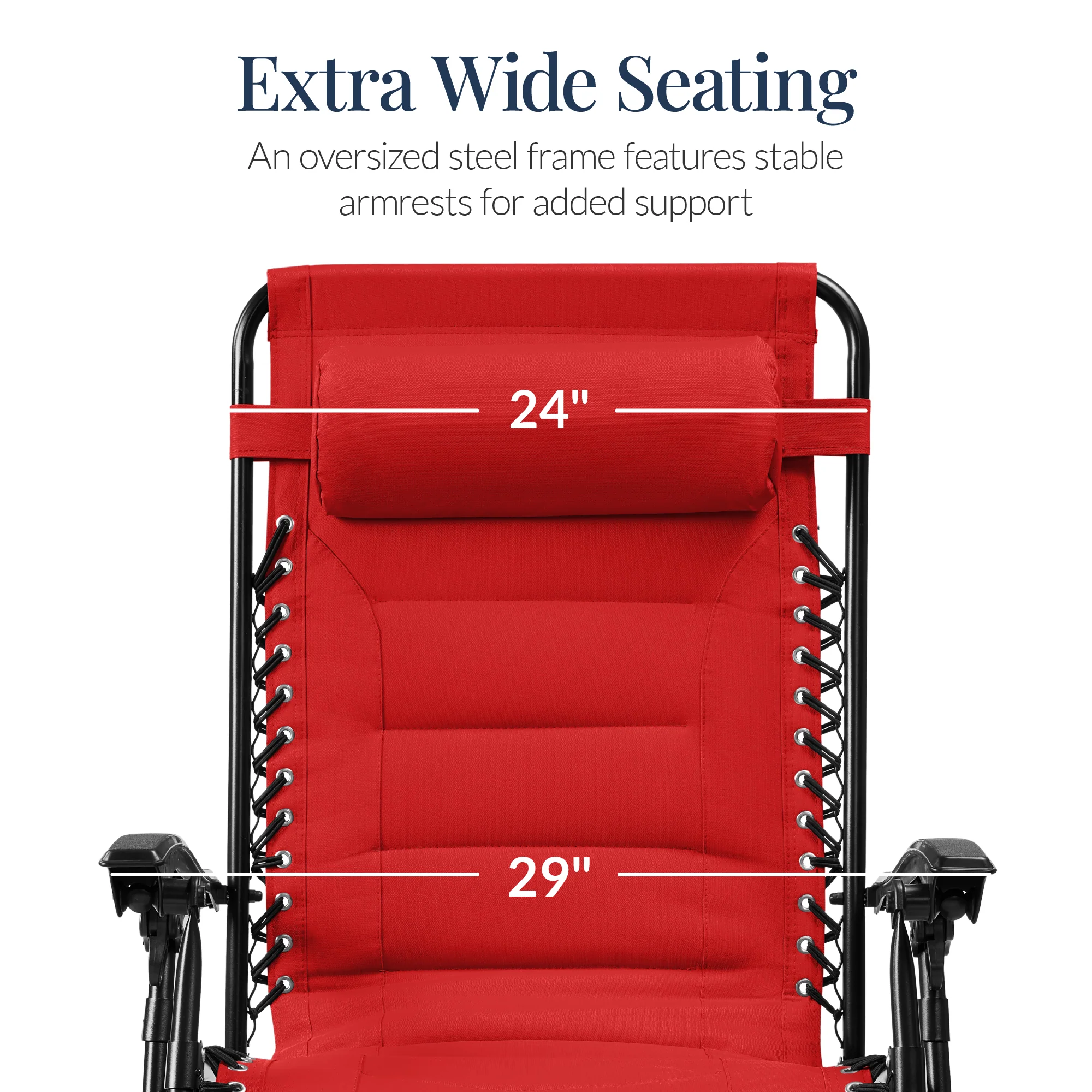 Oversized Padded Zero Gravity Chair, Folding Recliner w/ Headrest, Side Tray - Image 83