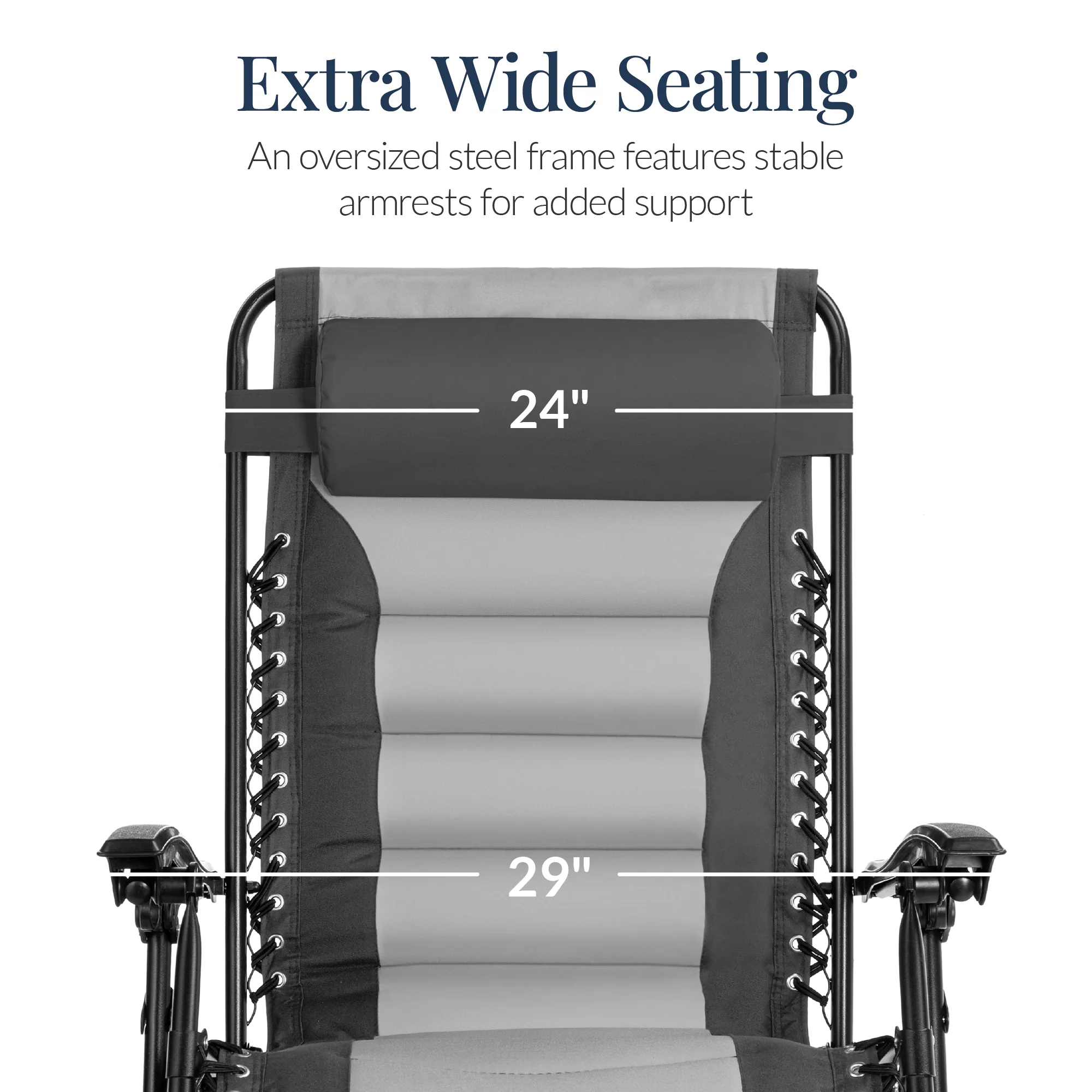 Oversized Padded Zero Gravity Chair, Folding Recliner w/ Headrest, Side Tray - Image 88