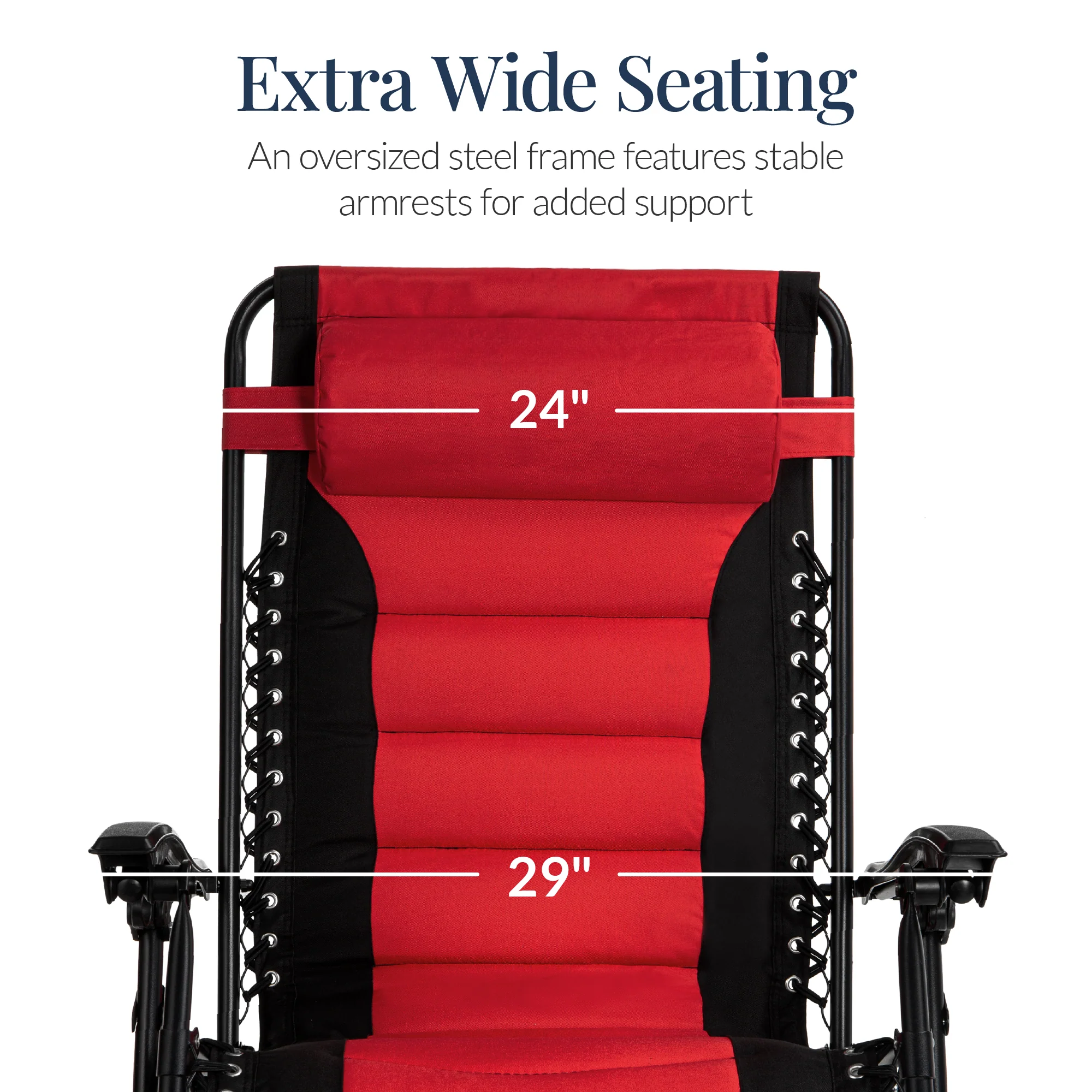 Oversized Padded Zero Gravity Chair, Folding Recliner w/ Headrest, Side Tray - Image 96