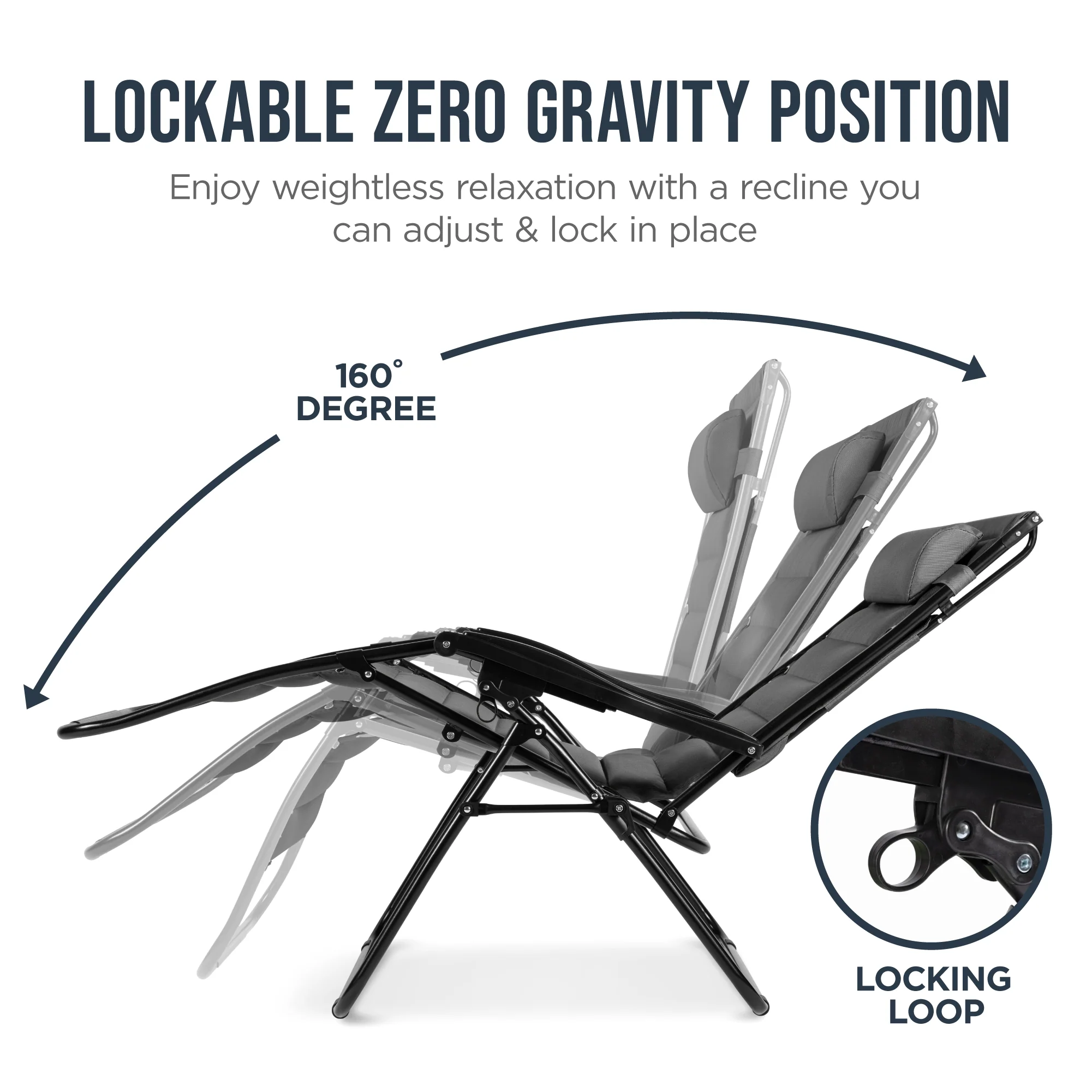 Oversized Padded Zero Gravity Chair w/ Canopy Headrest Cup Holder Side Tray - Image 24
