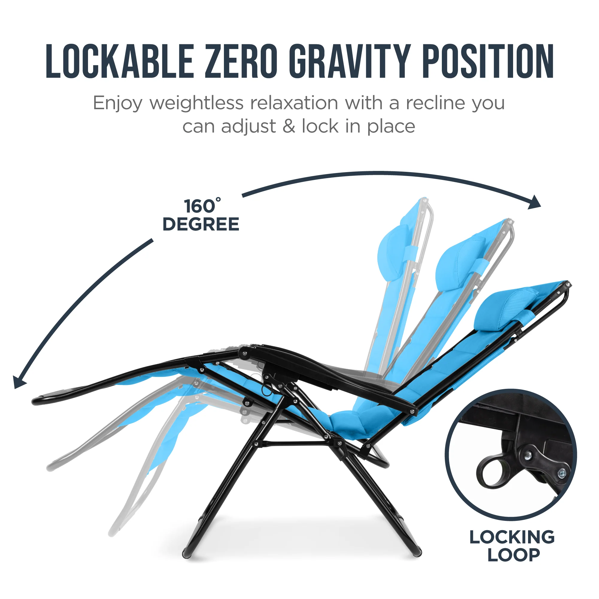 Oversized Padded Zero Gravity Chair w/ Canopy Headrest Cup Holder Side Tray - Image 42