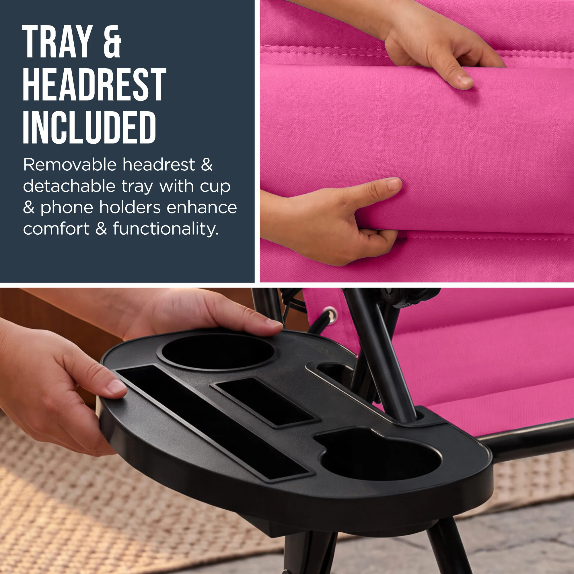 Oversized Padded Zero Gravity Chair w/ Canopy Headrest Cup Holder Side Tray - Image 71