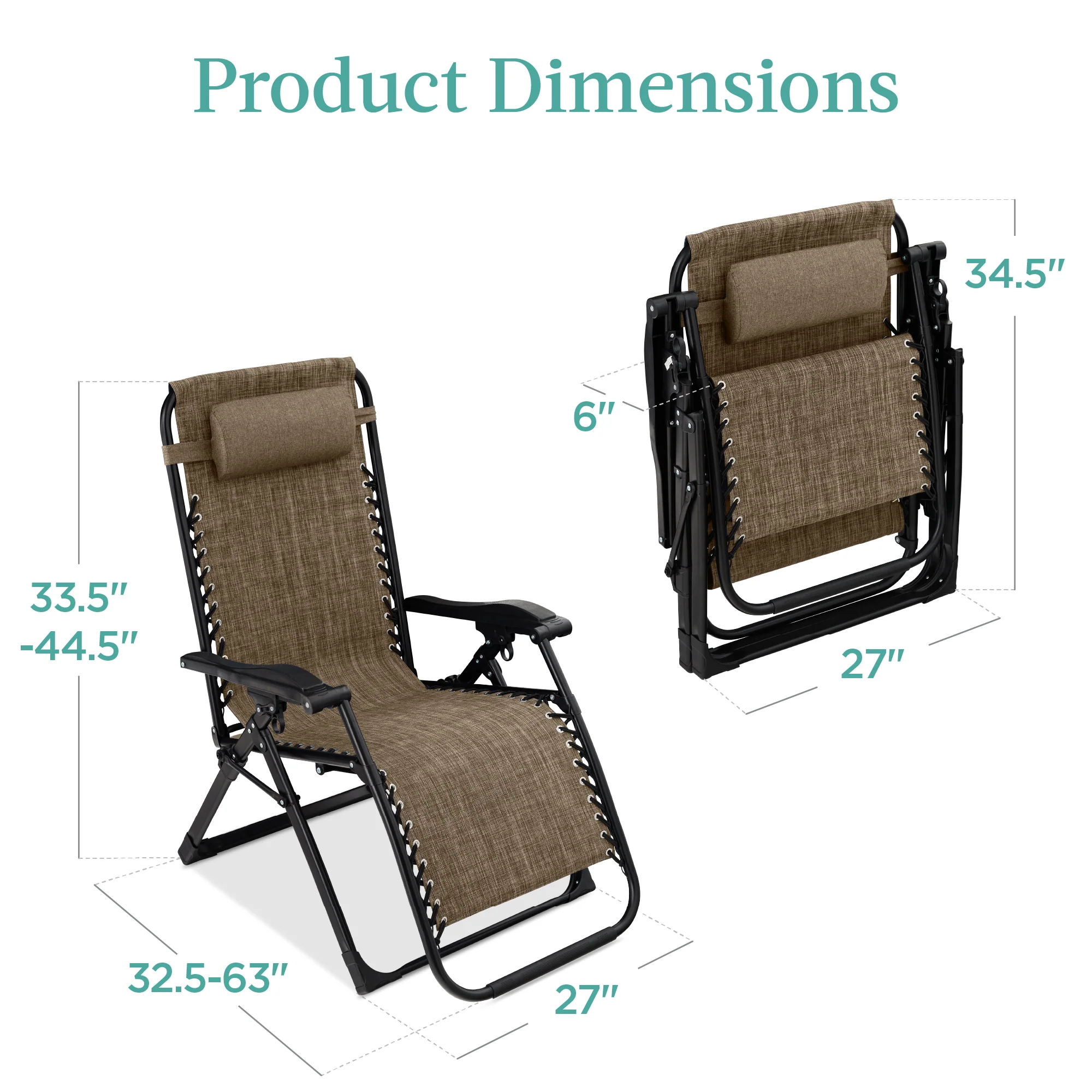 Oversized Zero Gravity Chair, Folding Outdoor Recliner w/ Removable Cushion - Image 77