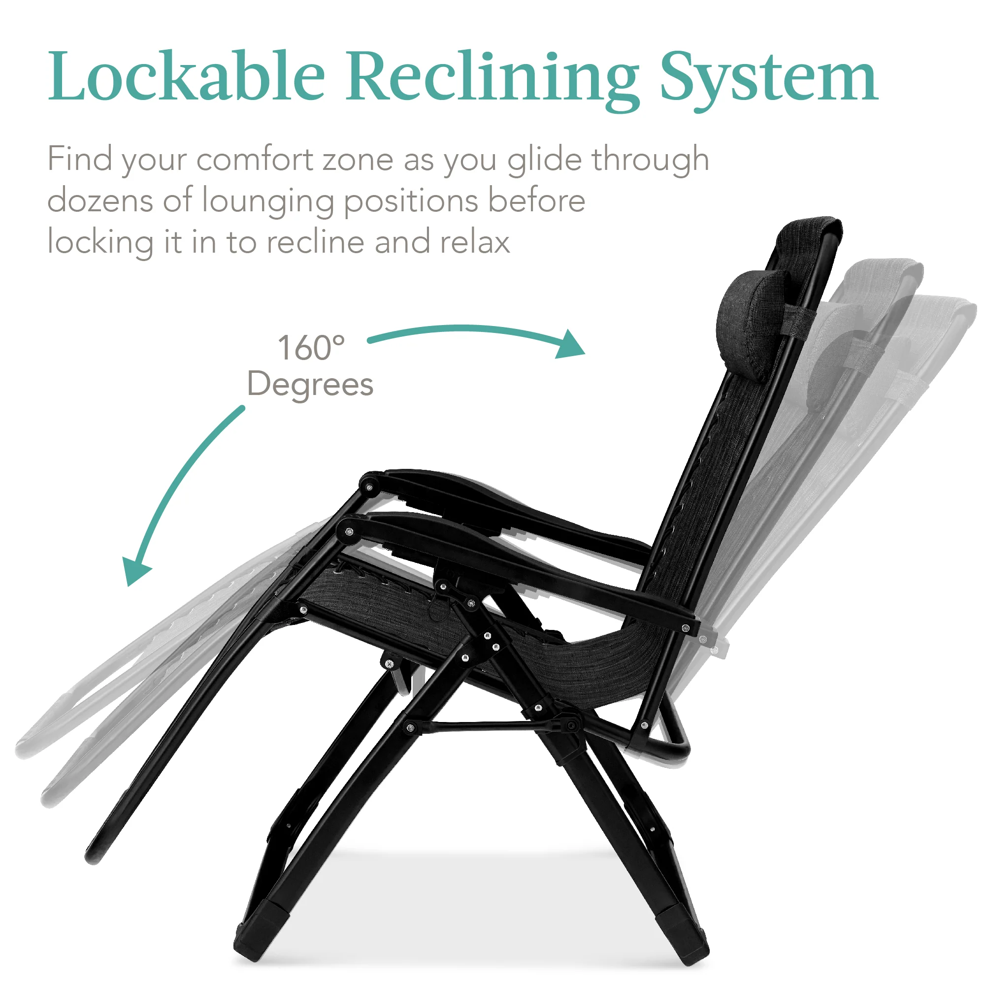 Oversized Zero Gravity Chair, Folding Outdoor Recliner w/ Removable Cushion - Image 96