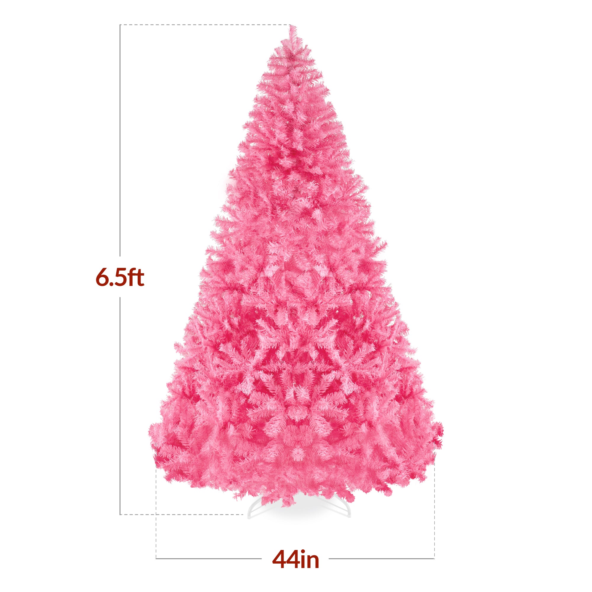 Artificial Pink Christmas Tree, Unlit Pine Design w/Easy Assembly - Image 11
