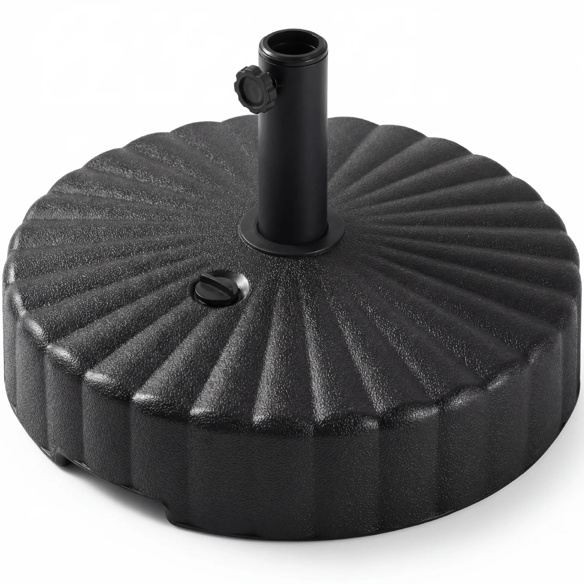 Plastic Patio Umbrella Base Pole Holder Accessory w/ 2 Adjustable Knobs