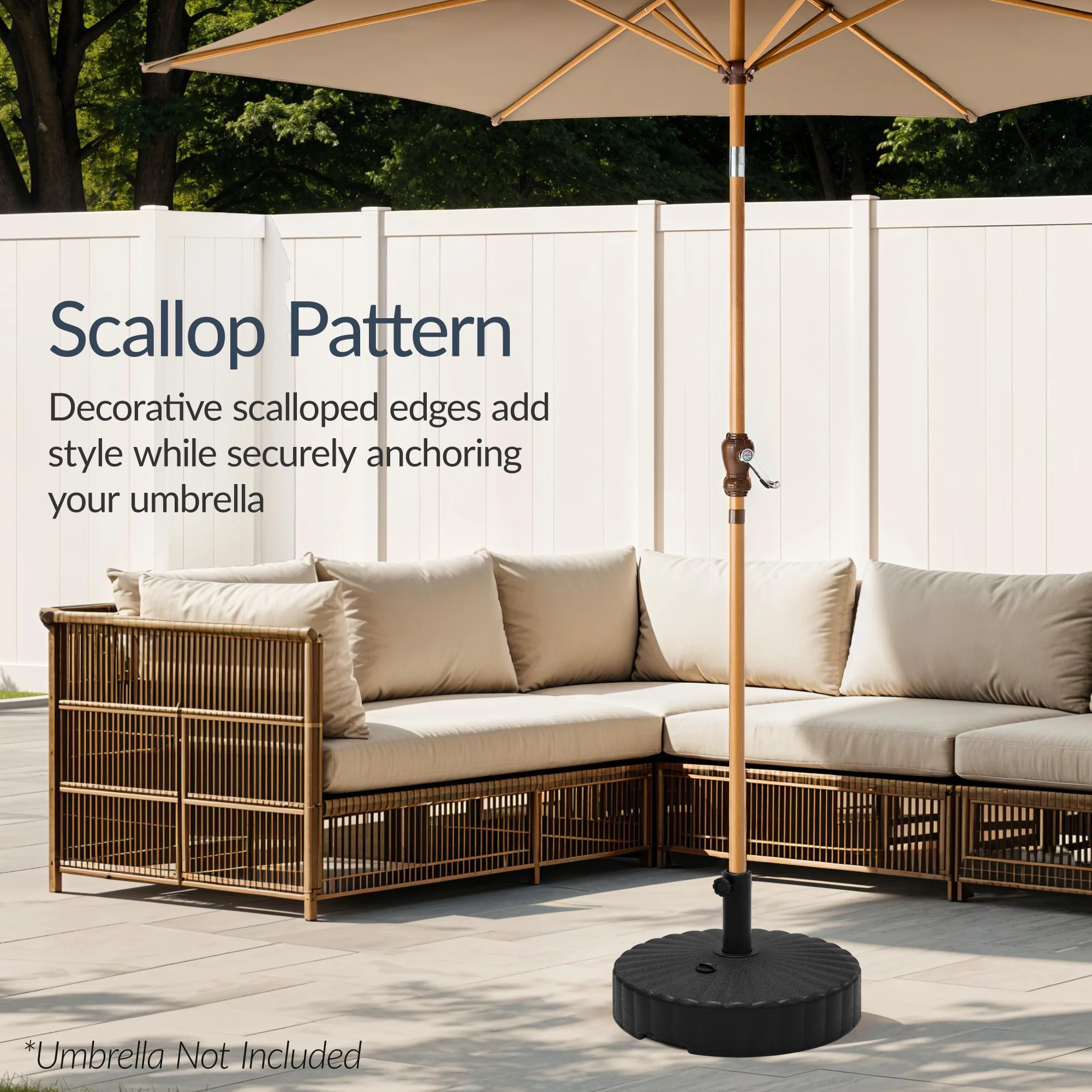 Plastic Patio Umbrella Base Pole Holder Accessory w/ 2 Adjustable Knobs - Image 5