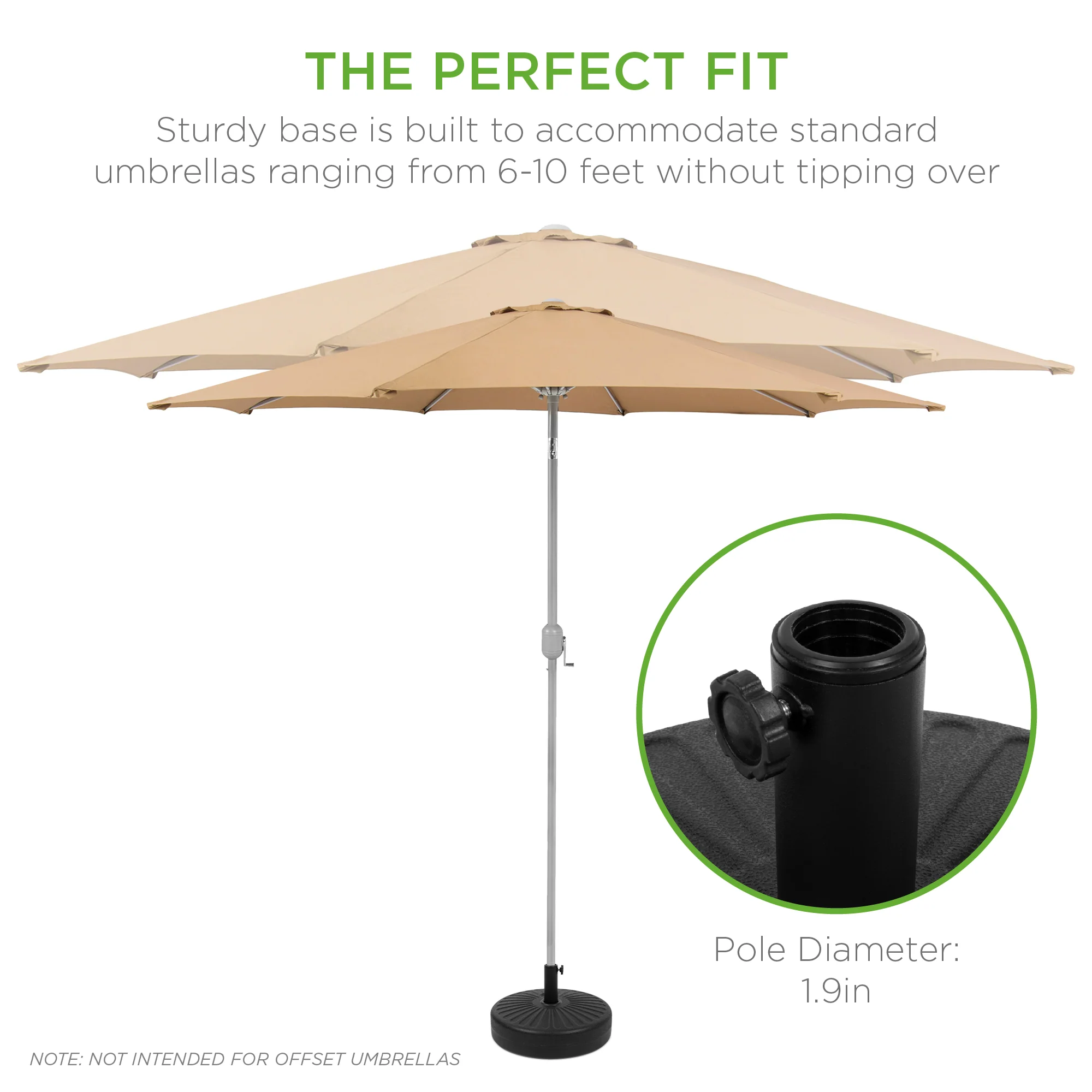 Plastic Patio Umbrella Base Pole Holder Accessory w/ Adjustable Knob - Image 11