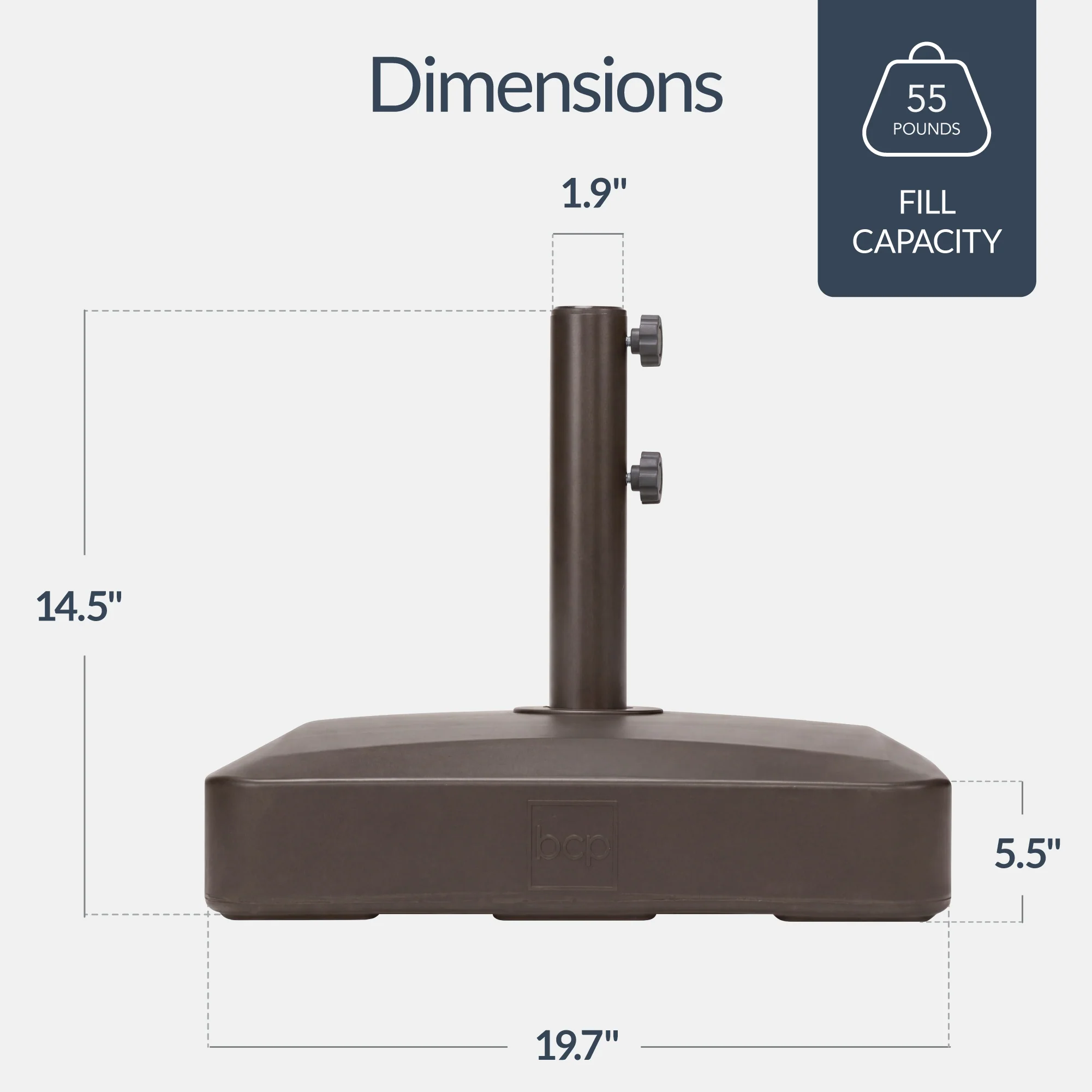 Plastic Patio Umbrella Base Pole Holder Accessory w/ Adjustable Knob - Image 9