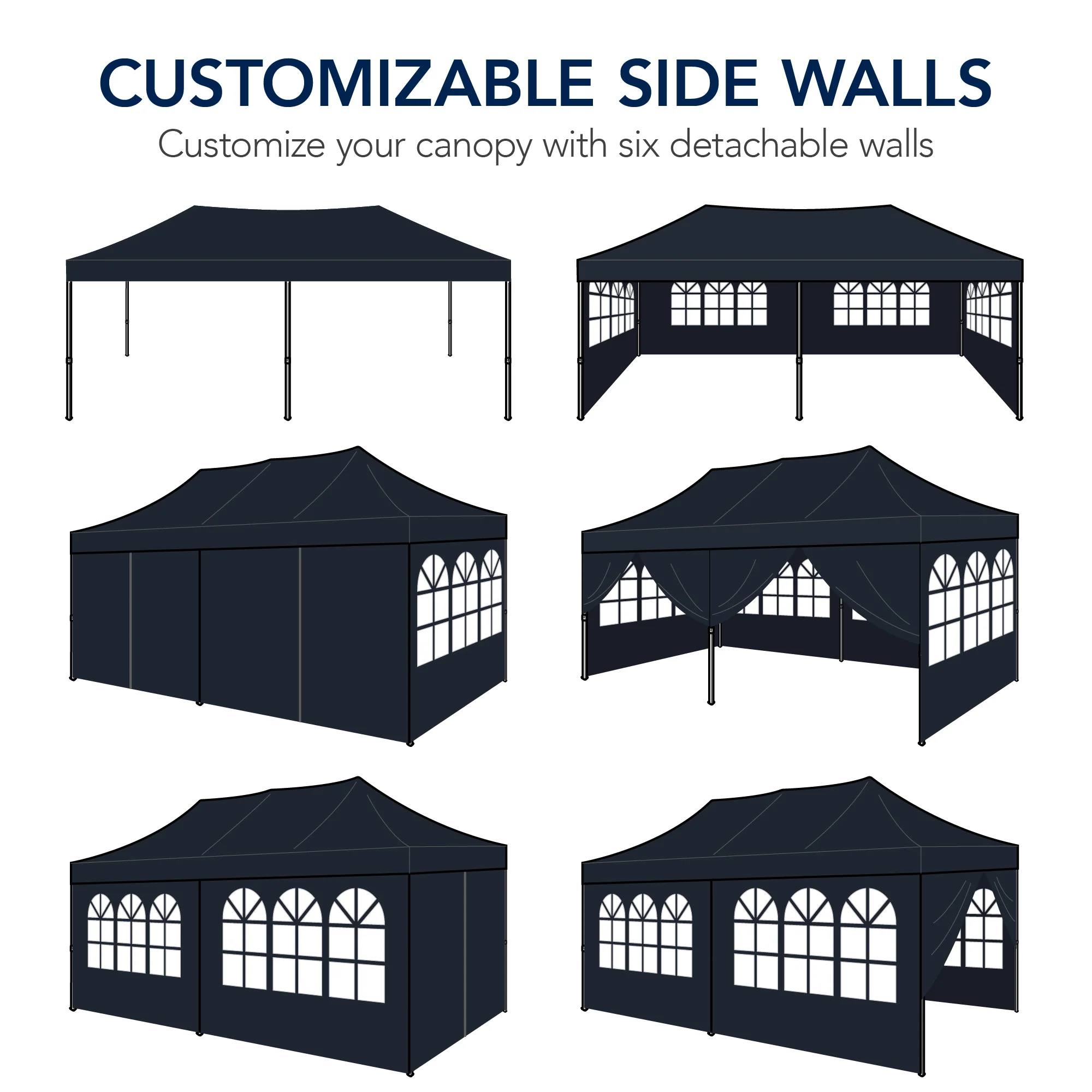 Pop Up Party Tent Canopy w/ 1-Button Easy Setup - 10x20ft - Image 15