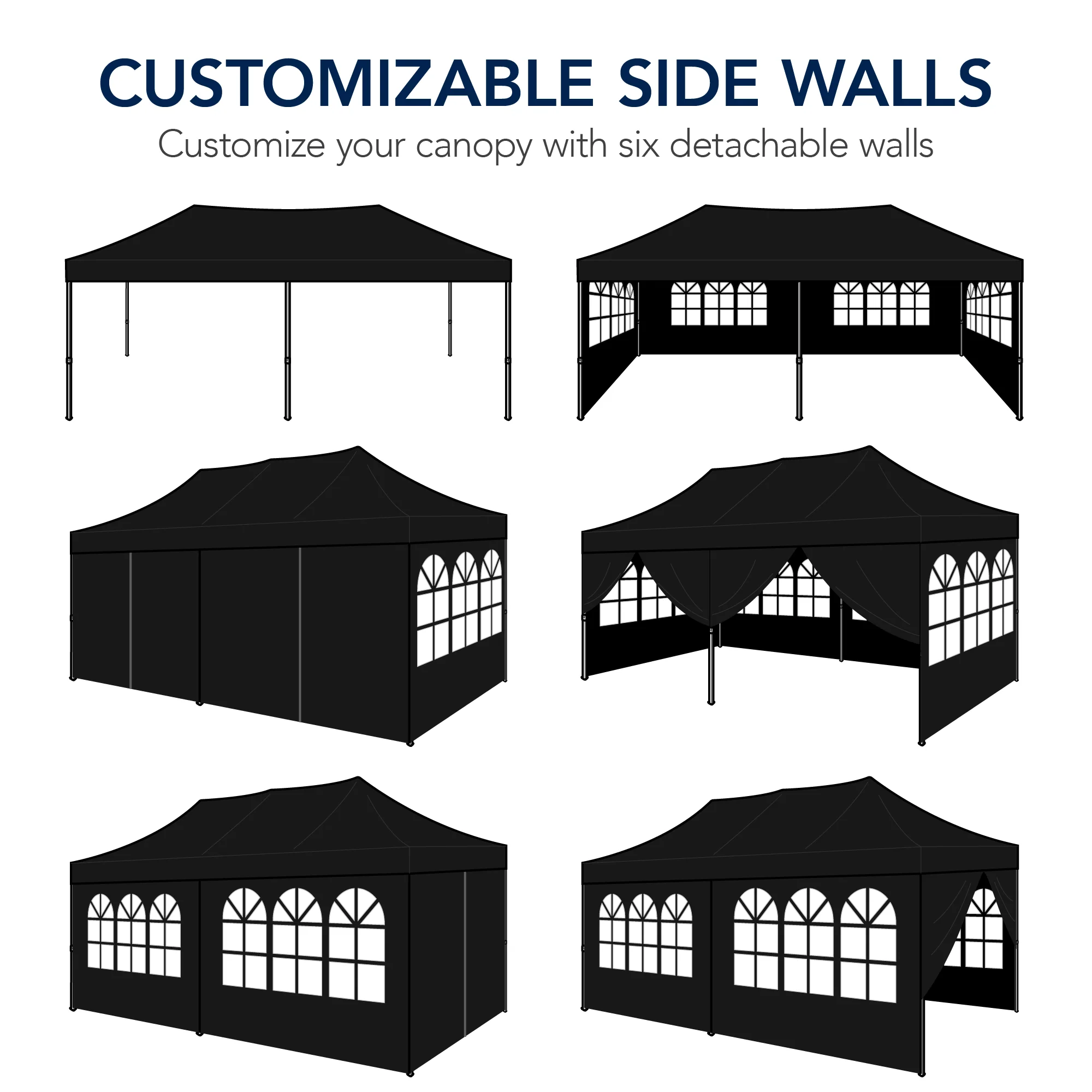 Pop Up Party Tent Canopy w/ 1-Button Easy Setup - 10x20ft - Image 24