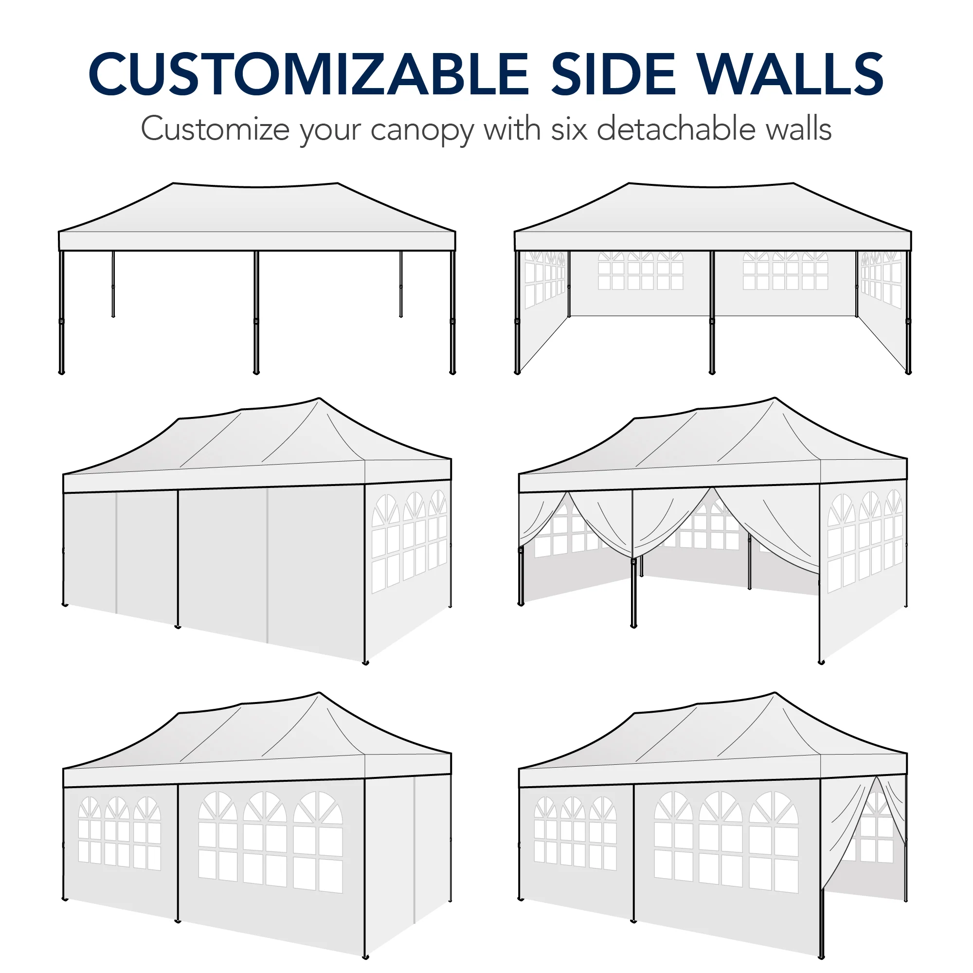 Pop Up Party Tent Canopy w/ 1-Button Easy Setup - 10x20ft - Image 6