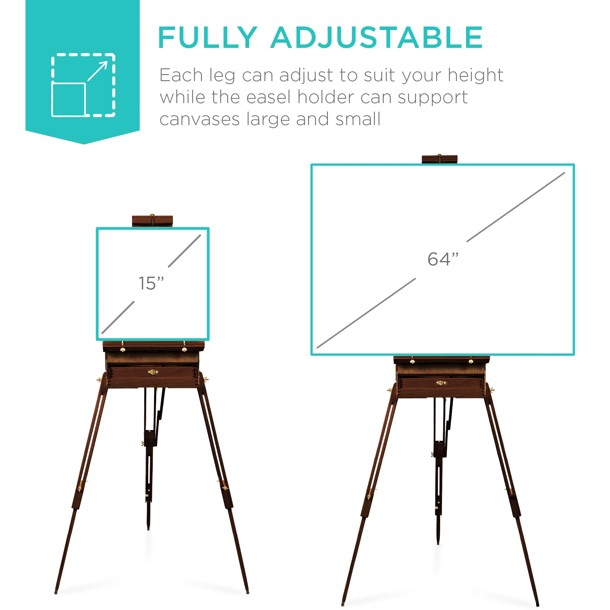 Art Easel for Painting, Portable Adjustable Tripod with 32-Piece Art Set - Image 11
